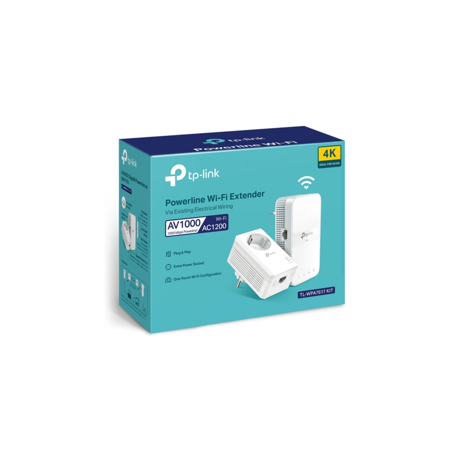 TP-Link Netzwerk-Adapter »AC1200 AV1000 Gigabit WLAN Powerline Adapter Kit mit Steckdose«