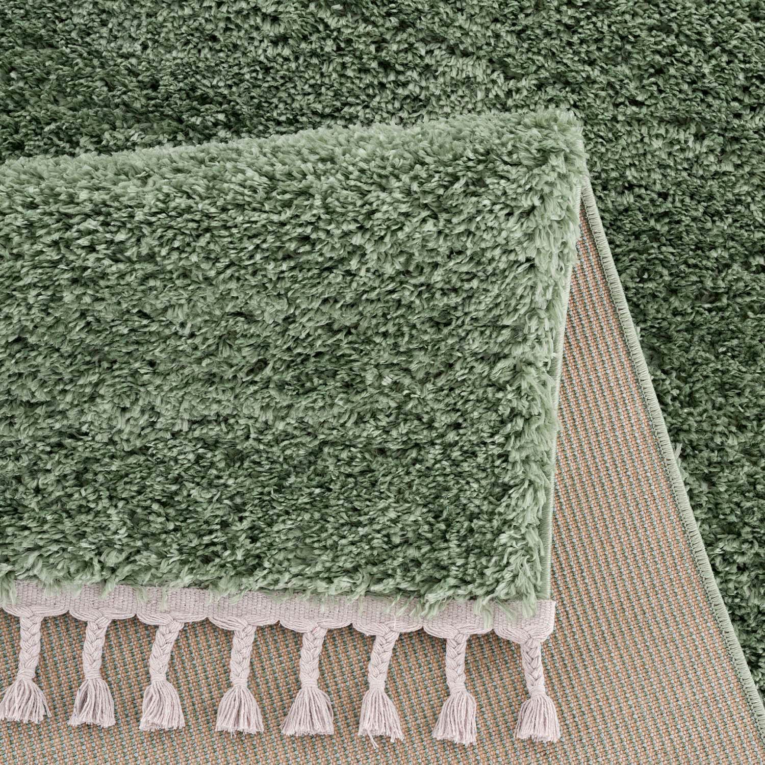 Carpet City Hochflor-Teppich »Pulpy 100«, rechteckig, 30 mm Höhe, Läufer, weich, mit Fransen, uni, viele Größen, Wohnzimmer, Schafzimmer