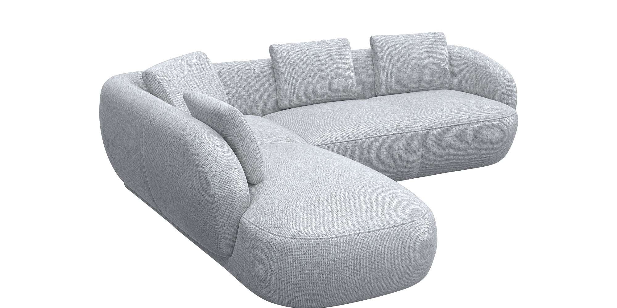 FLEXLUX Ecksofa "Torino, rund, L-Form, Sofa-Ecke mit Ottomane", Modernes, o günstig online kaufen