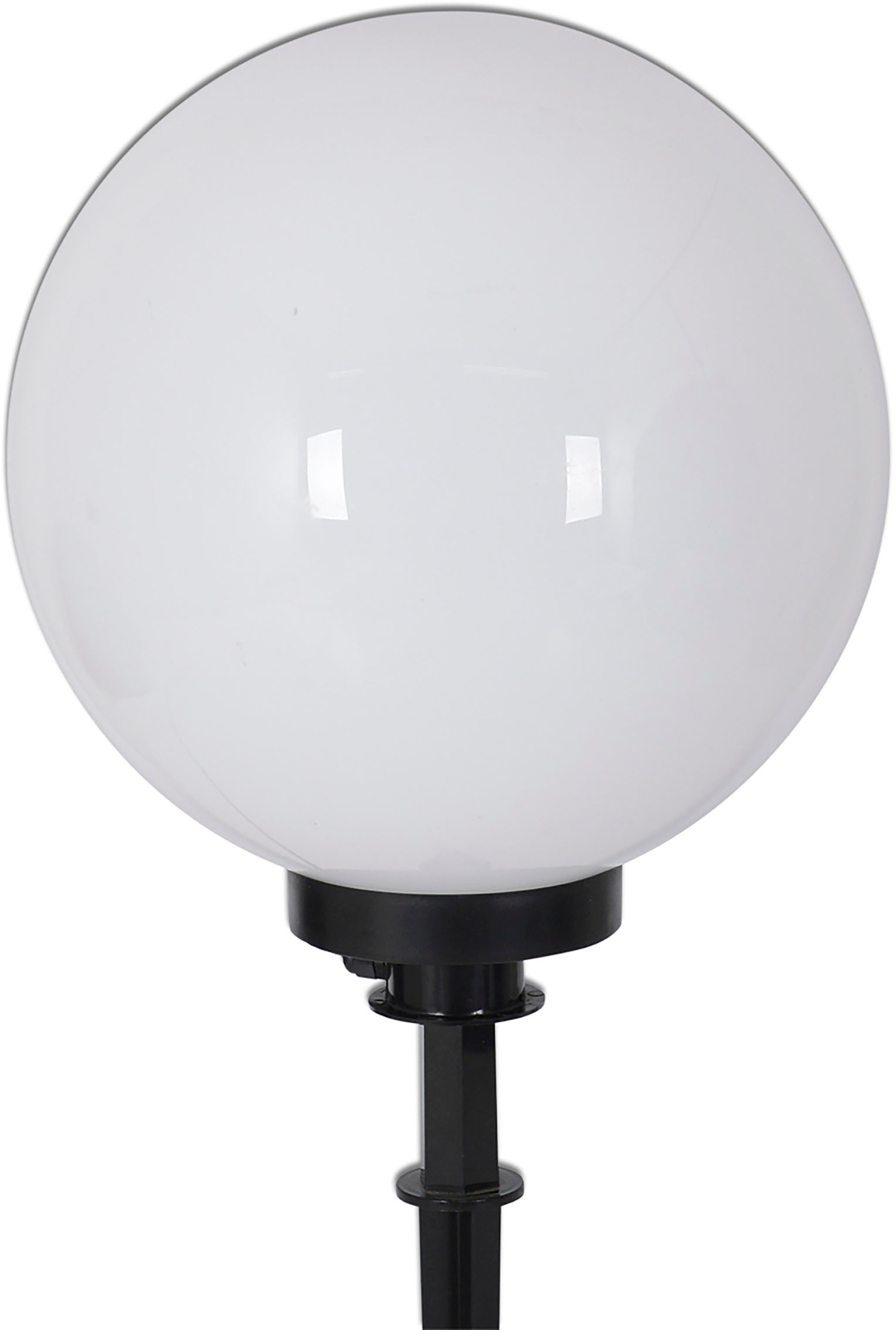 näve Kugelleuchte »Ball«, 1 flammig, Leuchtmittel E27 | Leuchtmittel wechselbar, Kunststoff, weiß/opal, D: 40cm, Spieß schwarz, exkl. 1 x E27 max. 40W