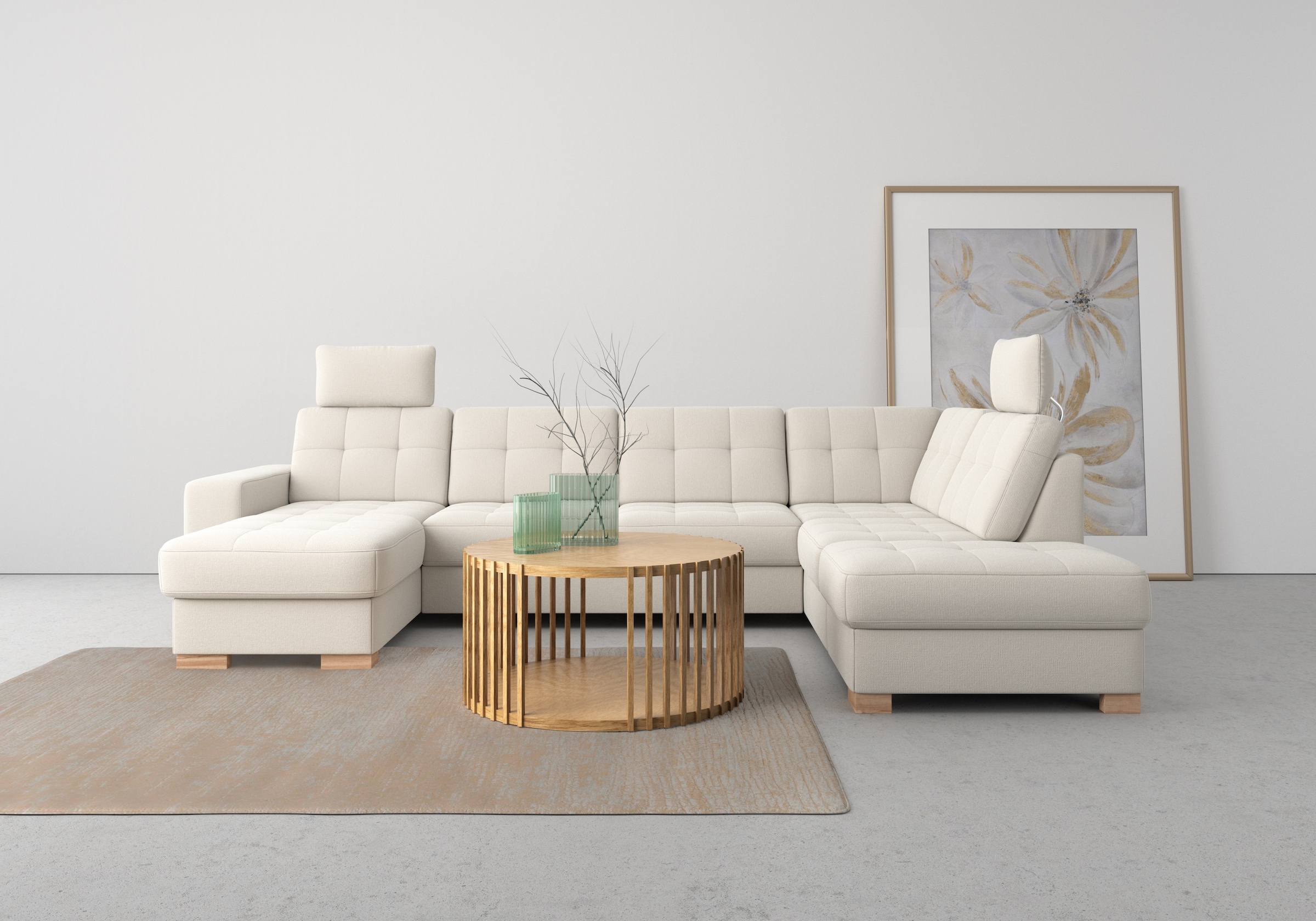 sit&more Wohnlandschaft "Quincy U-Form" wahlweise mit Schlaffunktion und Bettkasten