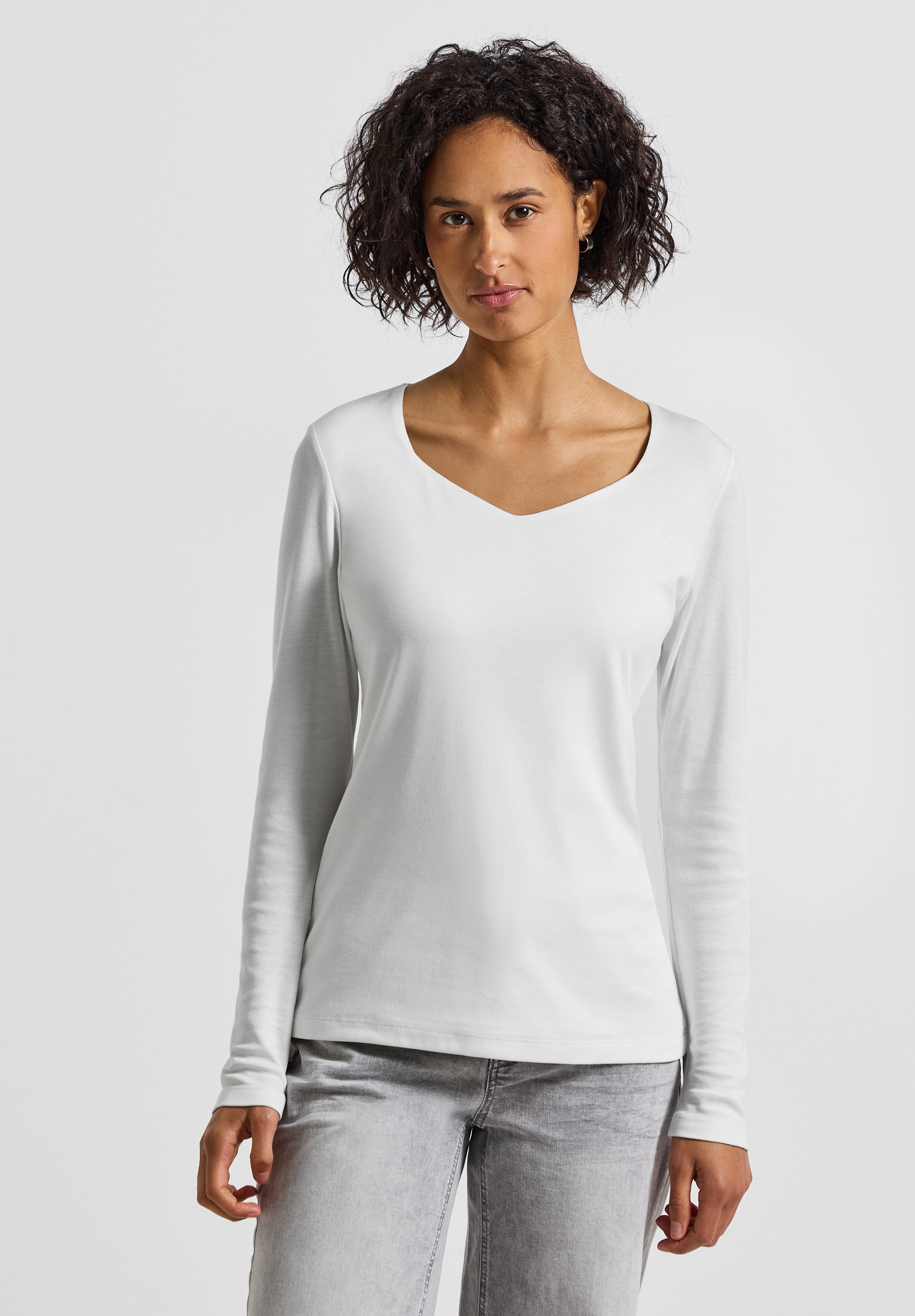 STREET ONE Langarmshirt, im soften Baumwoll-Mix günstig online kaufen