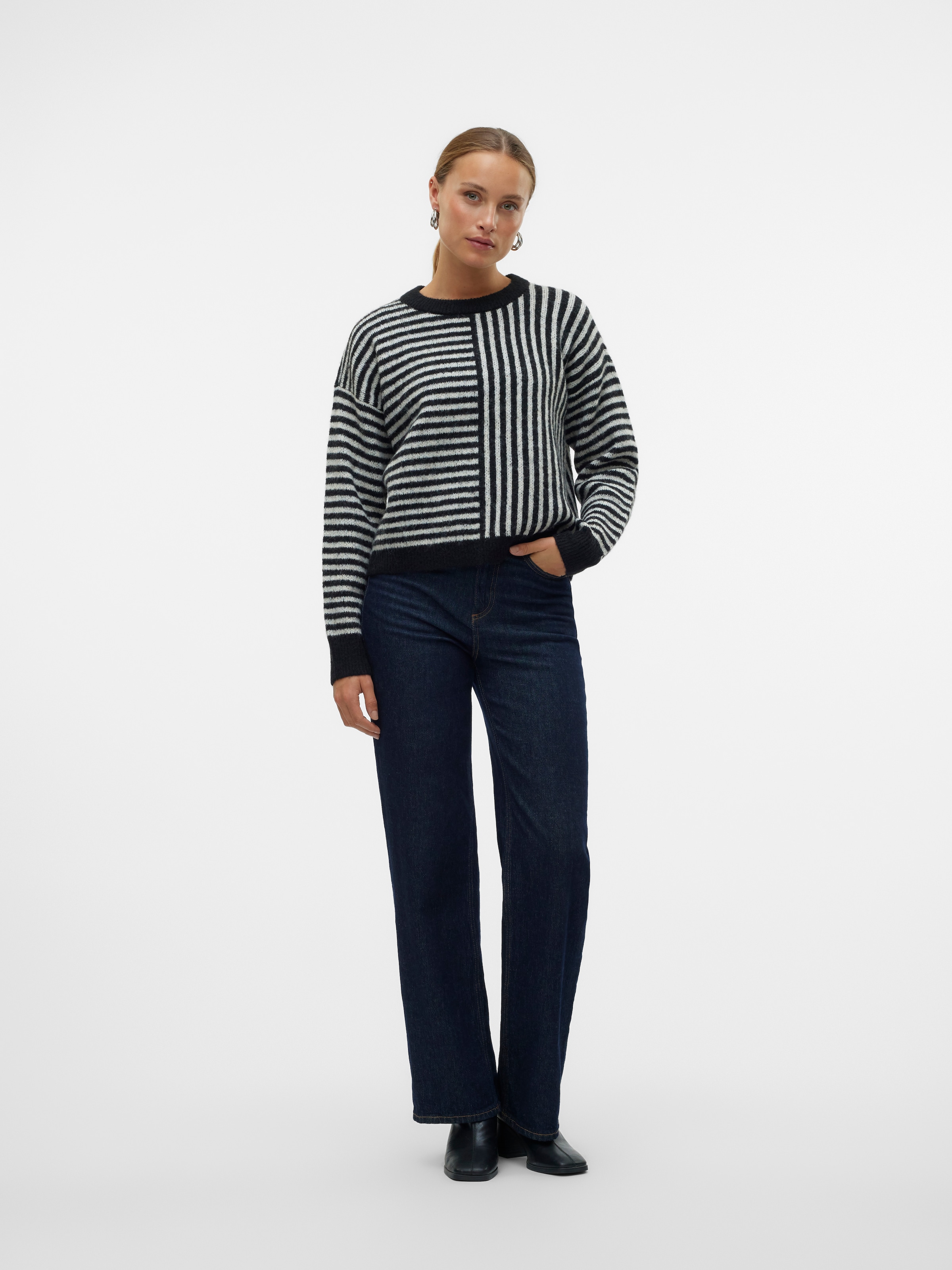 Vero Moda Strickpullover »VMURANUS LS ONECK CROPPED PULLOVER GA BF«