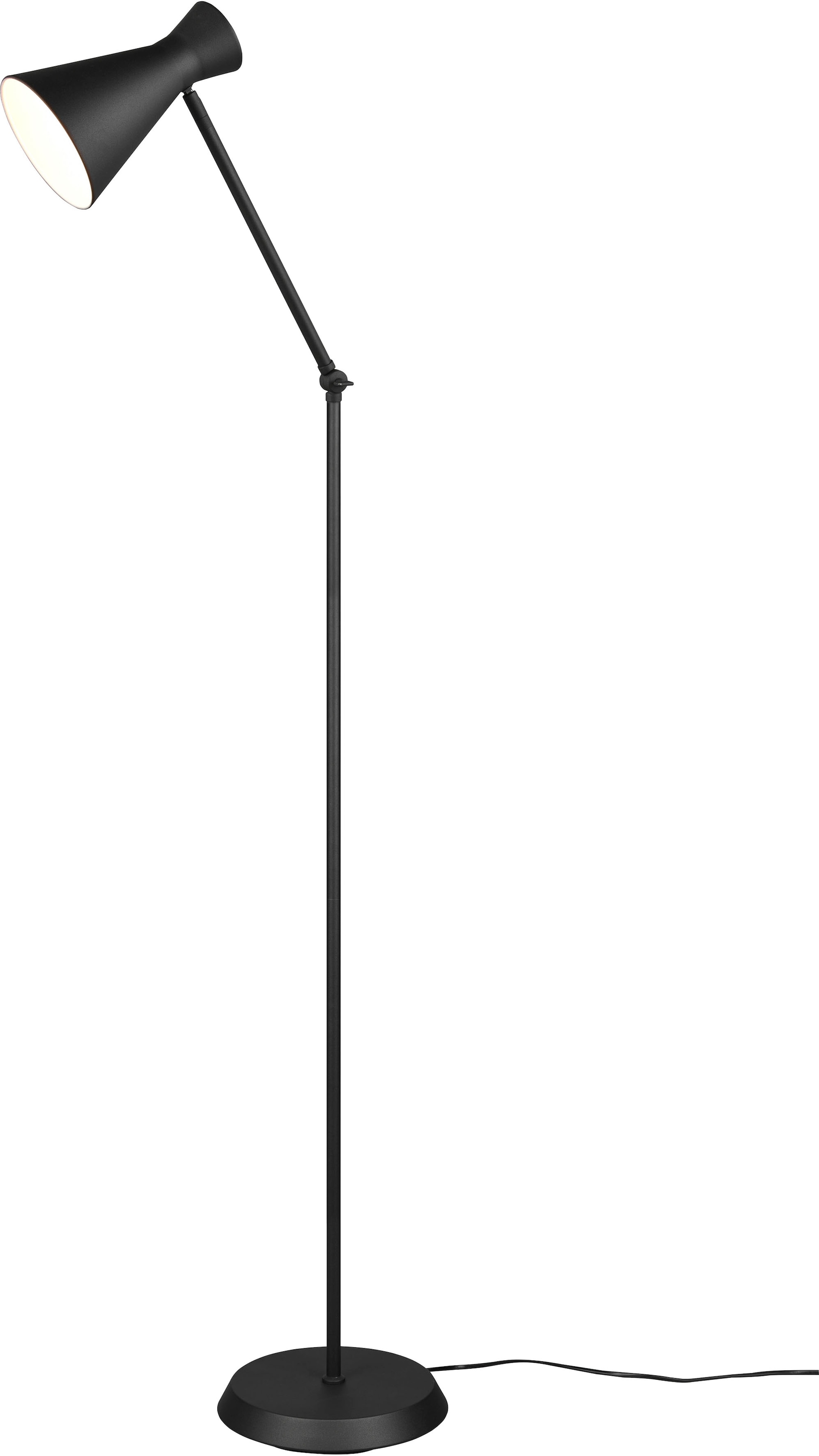 TRIO Leuchten Stehlampe »Enzo«, 1 flammig, Leuchtmittel E27 | ohne Leuchtmittel, Stehleuchte mit Fußschalter, exkl. 1xE27 max 10W, Arm verstellbar