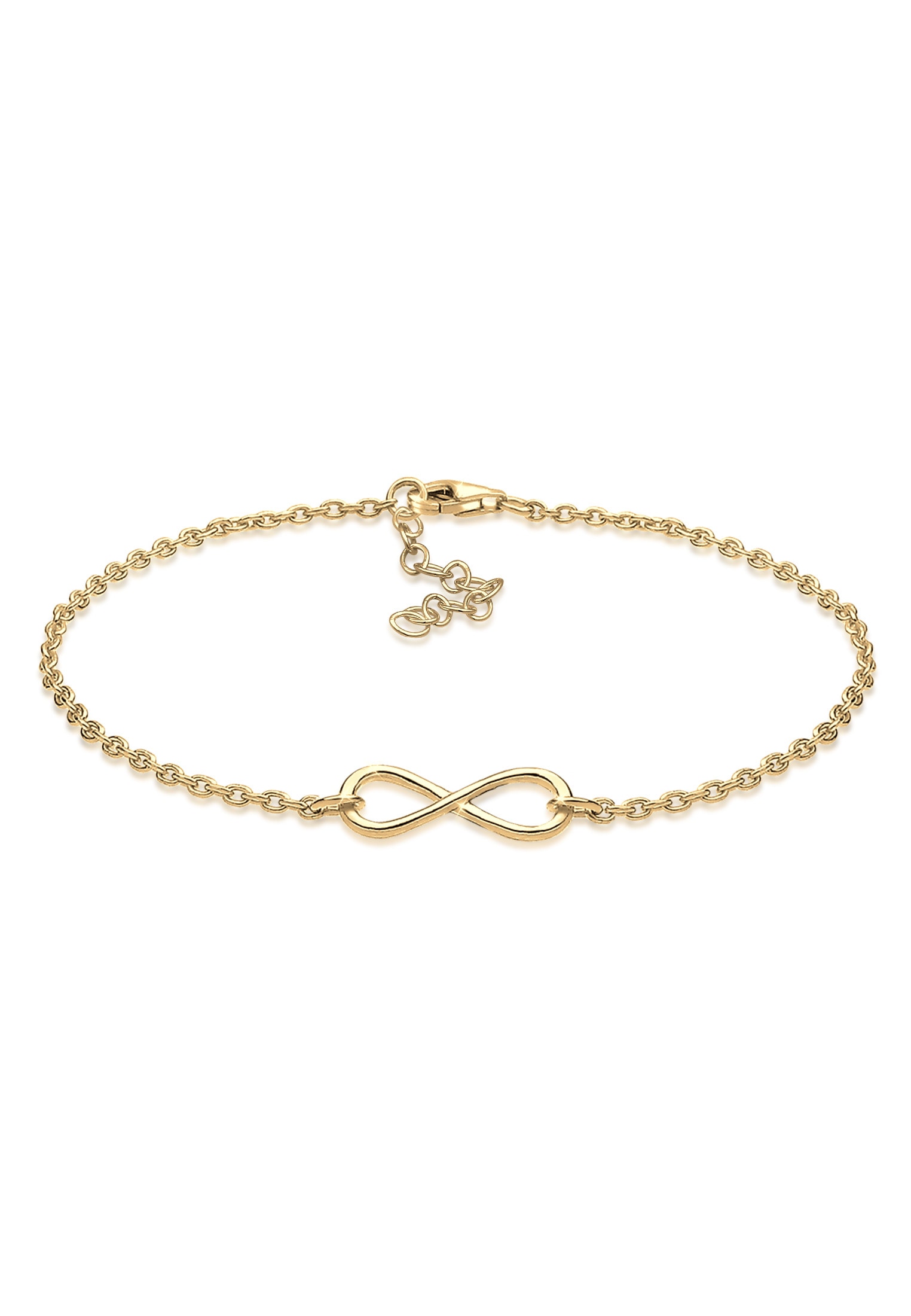 "Armkette ELLI ""Armband Infinity Unendlichkeit fein 925 Silber"" Gr. 180, gold, Armbänder, Damen, 180, Silber 925 (Sterlingsilber), Armkette"