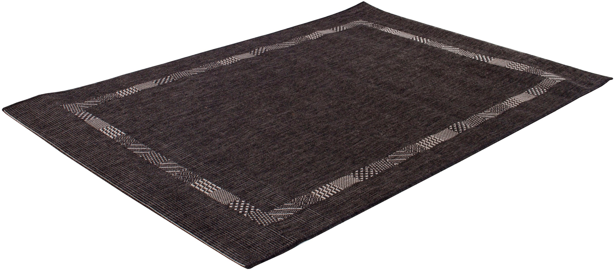 Teppich ANDIAMO "Montana" Gr. 4, grau (anthrazit), B:160cm H:5mm L:230cm, Kunstfaser, Teppiche, Teppich, Flachgewebe, meliert, mit Bordüre, In- und Outdoor geeignet 2