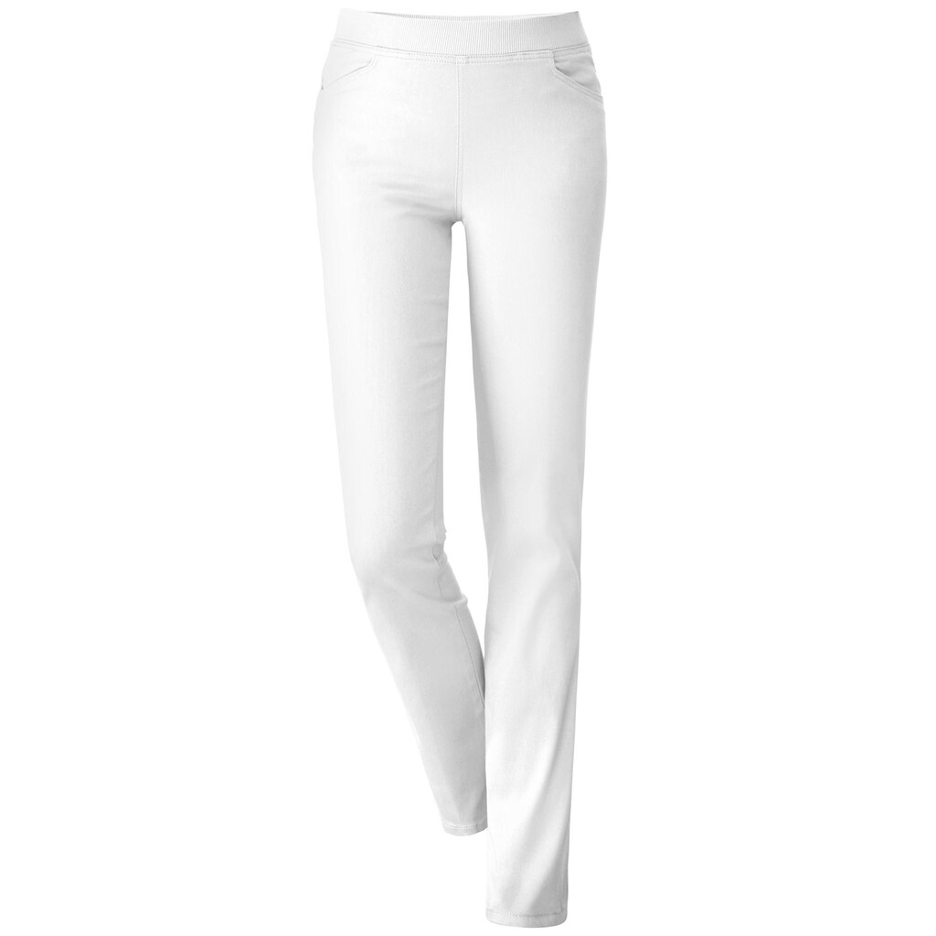 Damenmode Jeans Classic Basics Stretch-Jeans, (1 tlg.) weiß