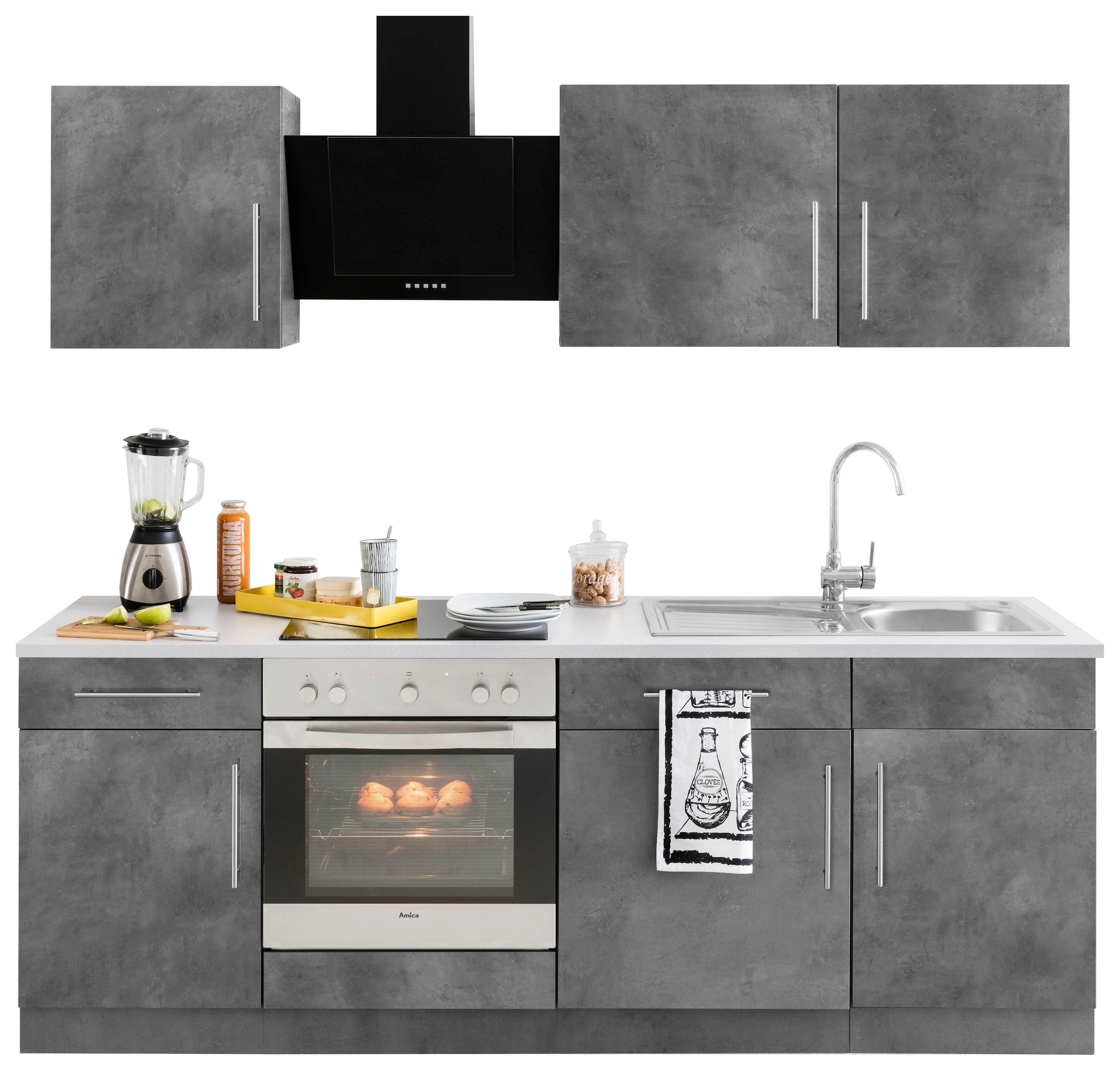 wiho Küchen Küchenzeile "Cali, TOPSELLER" mit E-Geräten, Breite 220 cm mit günstig online kaufen