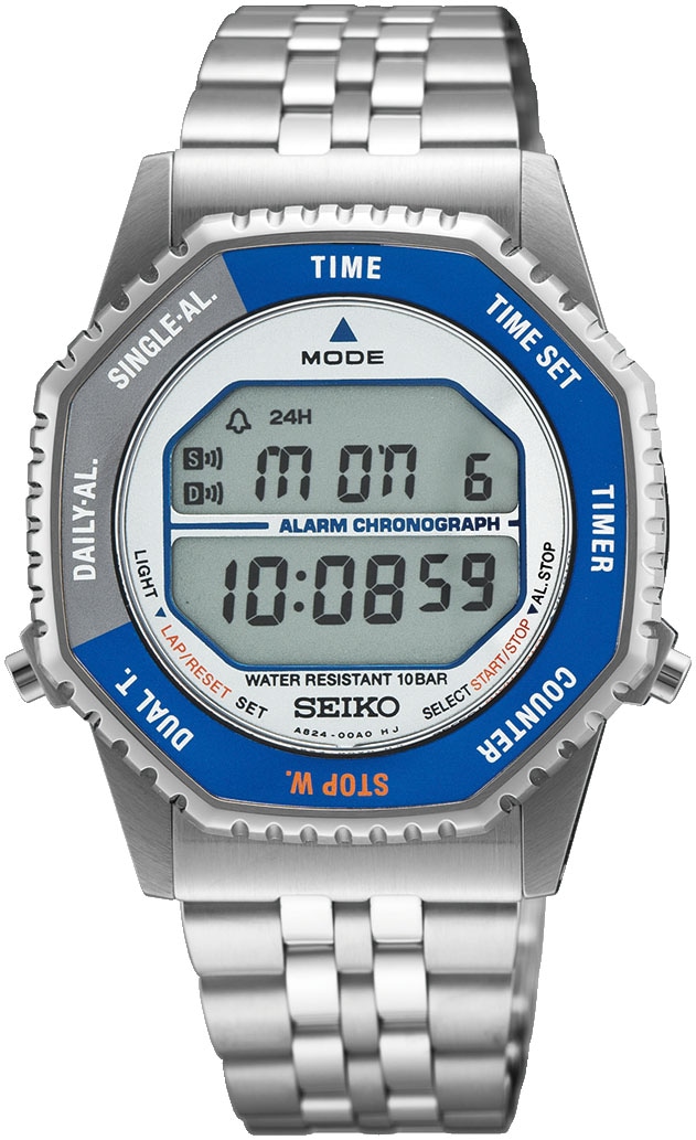 Seiko Digitaluhr Quarzuhr, Armbanduhr, Damenuhr, Herrenuhr, Edelstahlarmband, digital