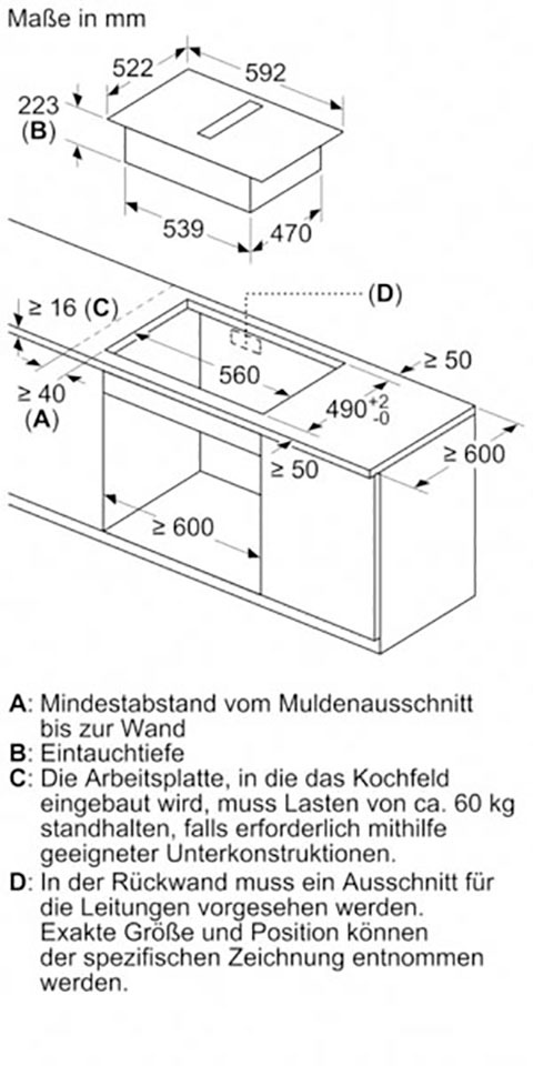 NEFF Kochfeld mit Dunstabzug »T46CB4AX2«, mit einfacher Touch Control Bedienung