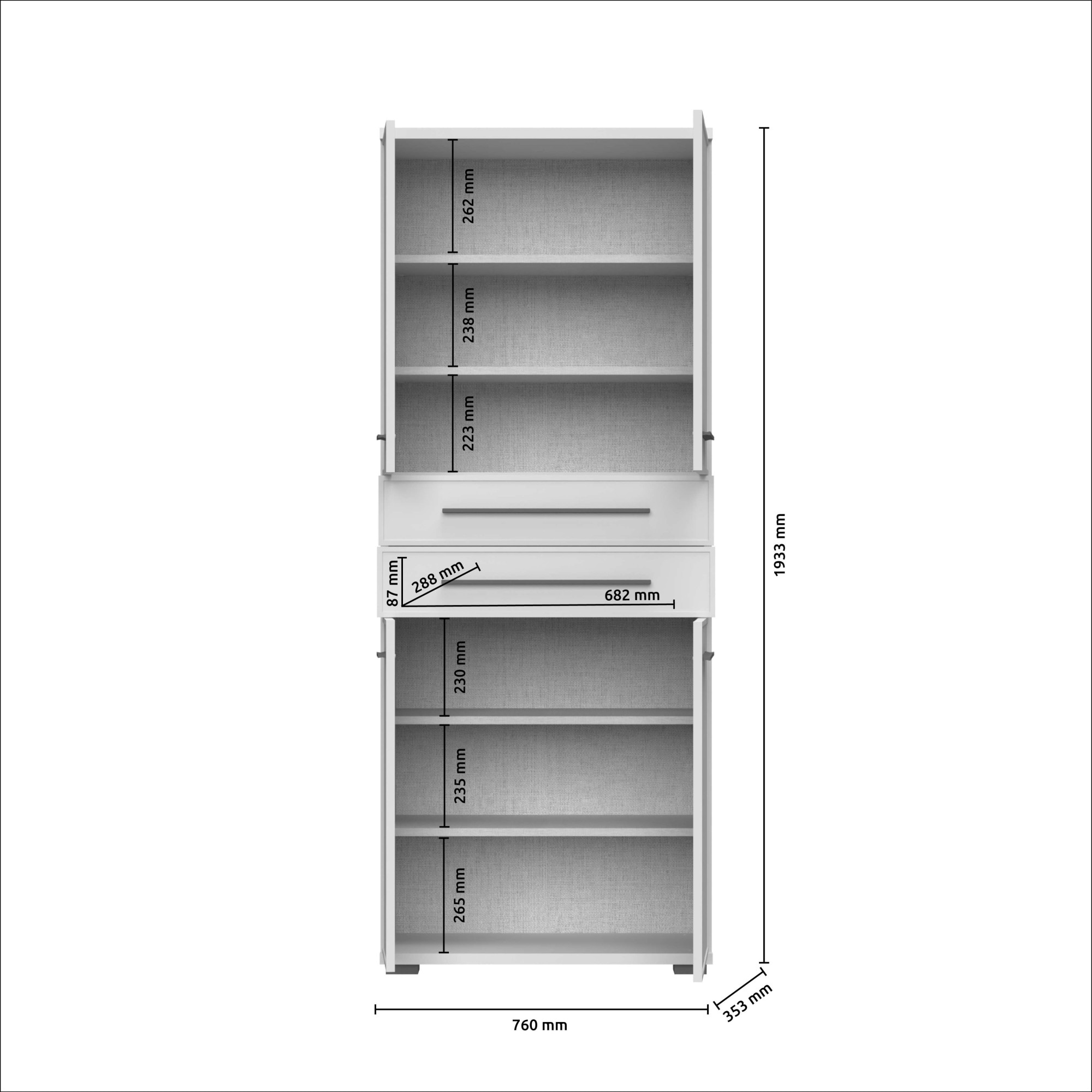 Places of Style Garderobenschrank »Opera, Kleiderschrank«, (1 St.), UV-lackiert, hochwertige Beschläge, Soft-Close Funktion