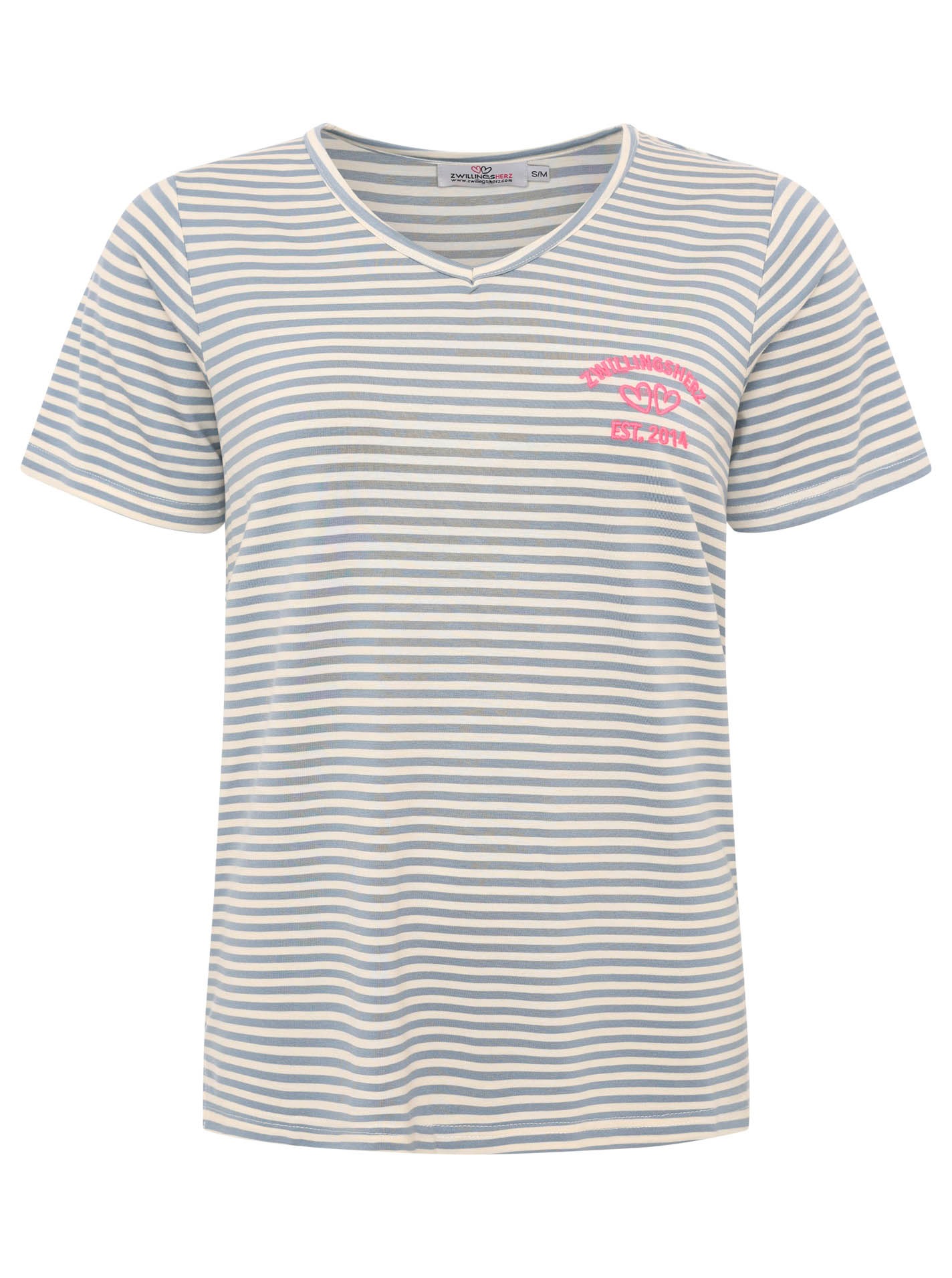 Zwillingsherz T-Shirt ""Zwillingsherz"" V-Neck, gestreift, kleines Motiv ge günstig online kaufen