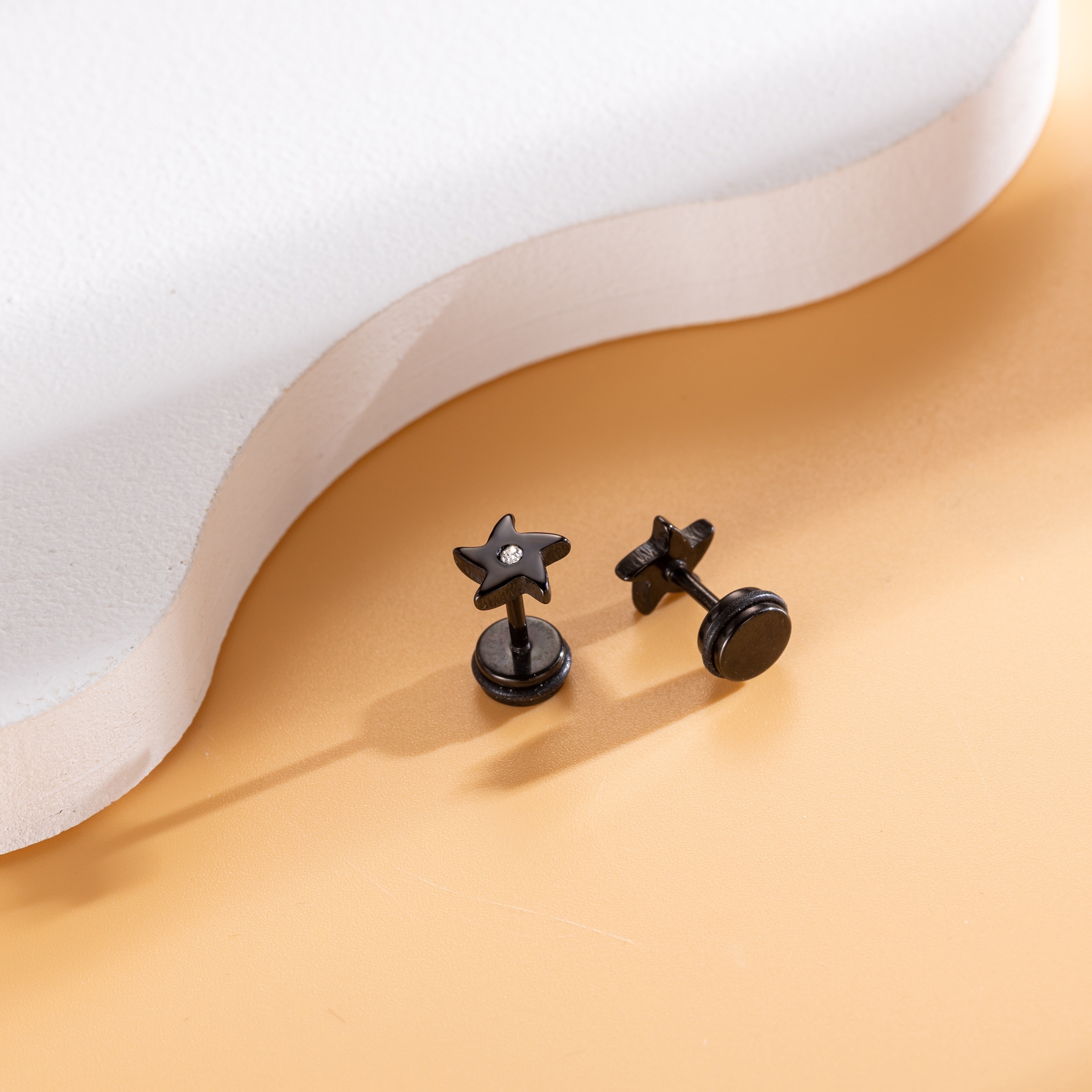 Firetti Paar Ohrstecker »Schmuck Geschenk Edelstahl Ohrschmuck Ohrringe Stern« mit Zirkonia (synth.)