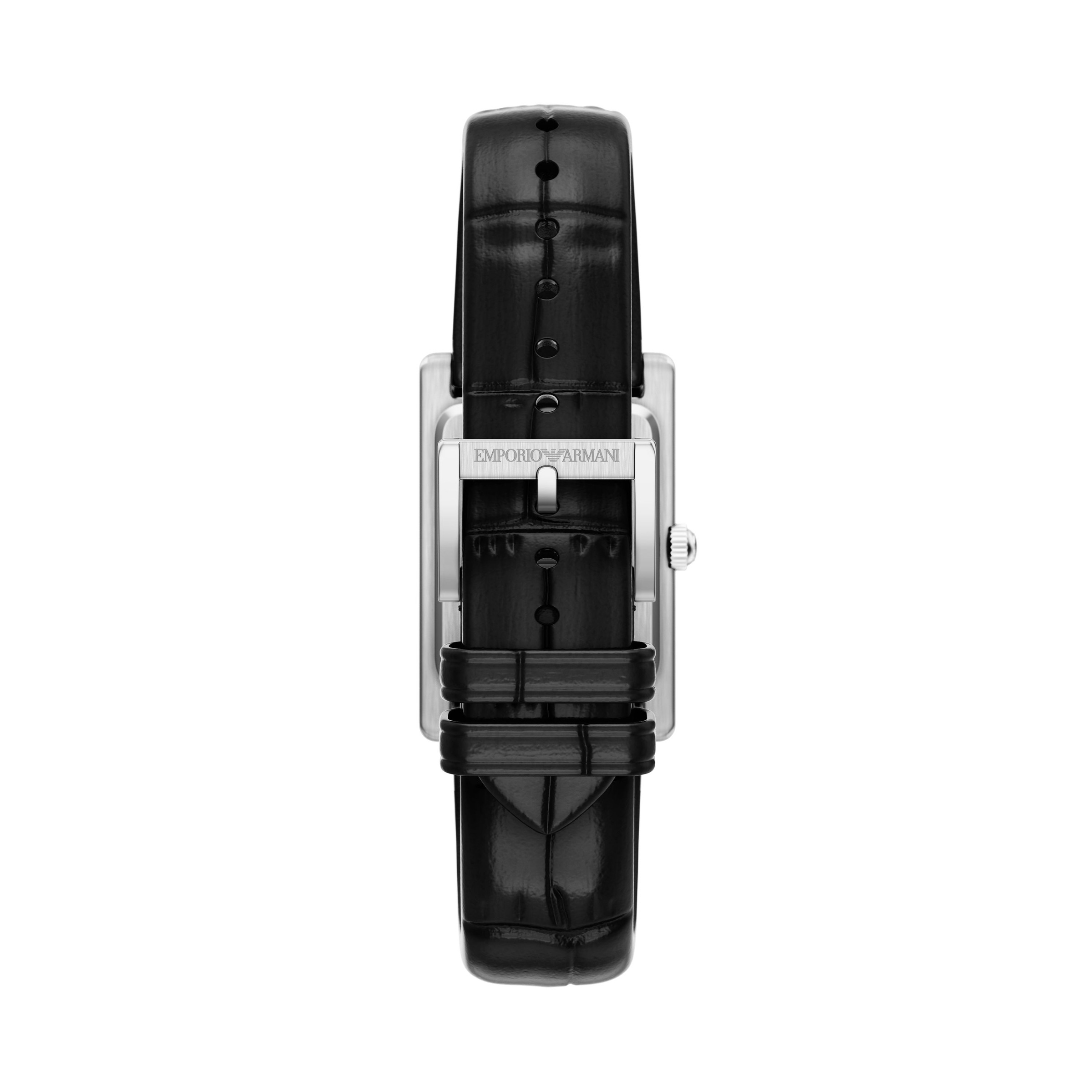 Emporio Armani Quarzuhr Armbanduhr, Lederarmband, analog
