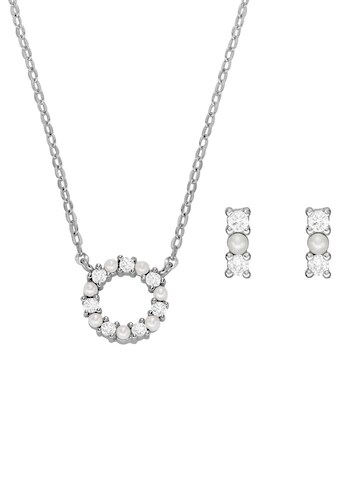 Ohrring und Ketten Set »STERLING, JFS00584SET«, (Set, 3 tlg.), mit Zirkonia und Perlen