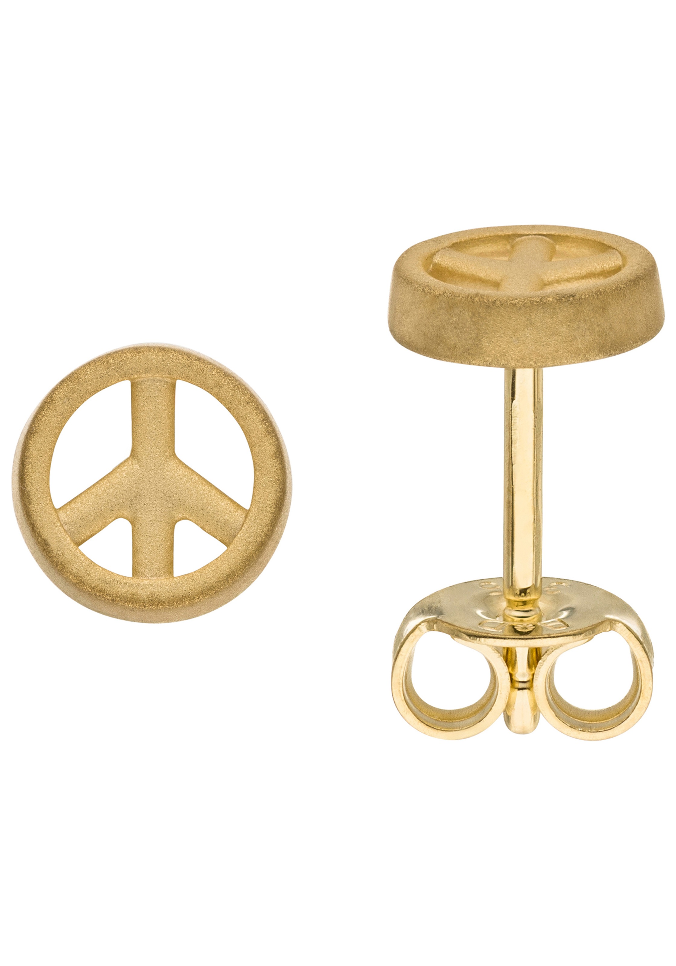 JOBO Paar Ohrstecker »Peace-Zeichen«, 375 Gold 6 mm