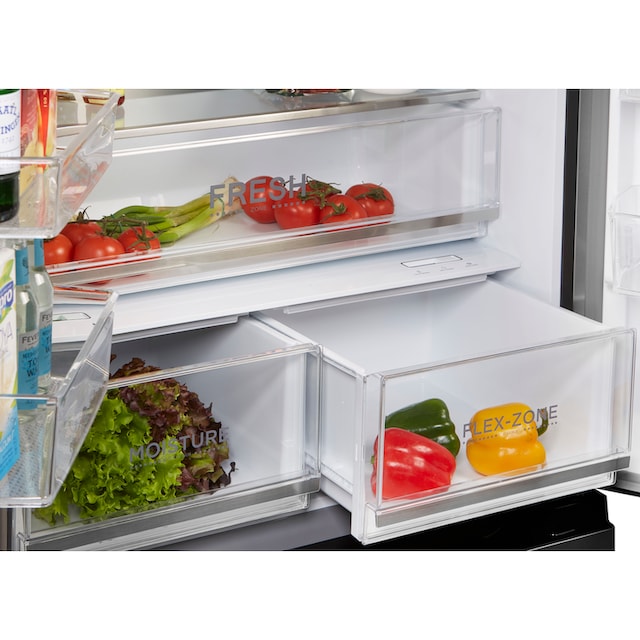 Hanseatic Multi Door »HCD18983E«, HCD18983EBI, 189,8 cm hoch, 83,3 cm breit,  NoFrost, FreshZone, QuickCool, Türalarm, Display | BAUR