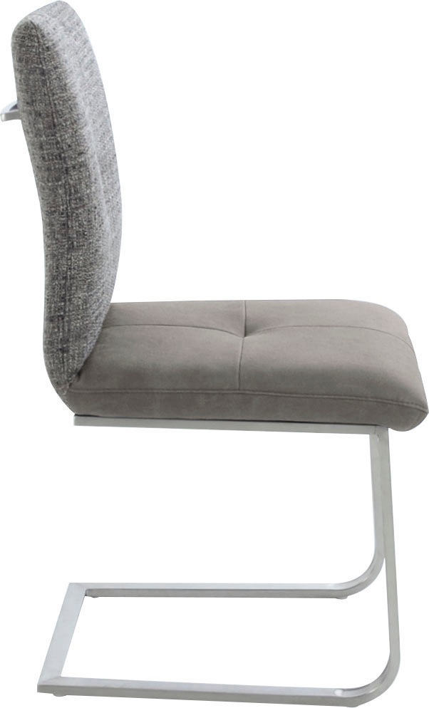 K+W Komfort & Wohnen Freischwinger »Giacomo II«, (Set), 2 St., Microfaser 785, mit Metallgriff am Rücken, Sitz und Rücken gesteppt in Materialmix
