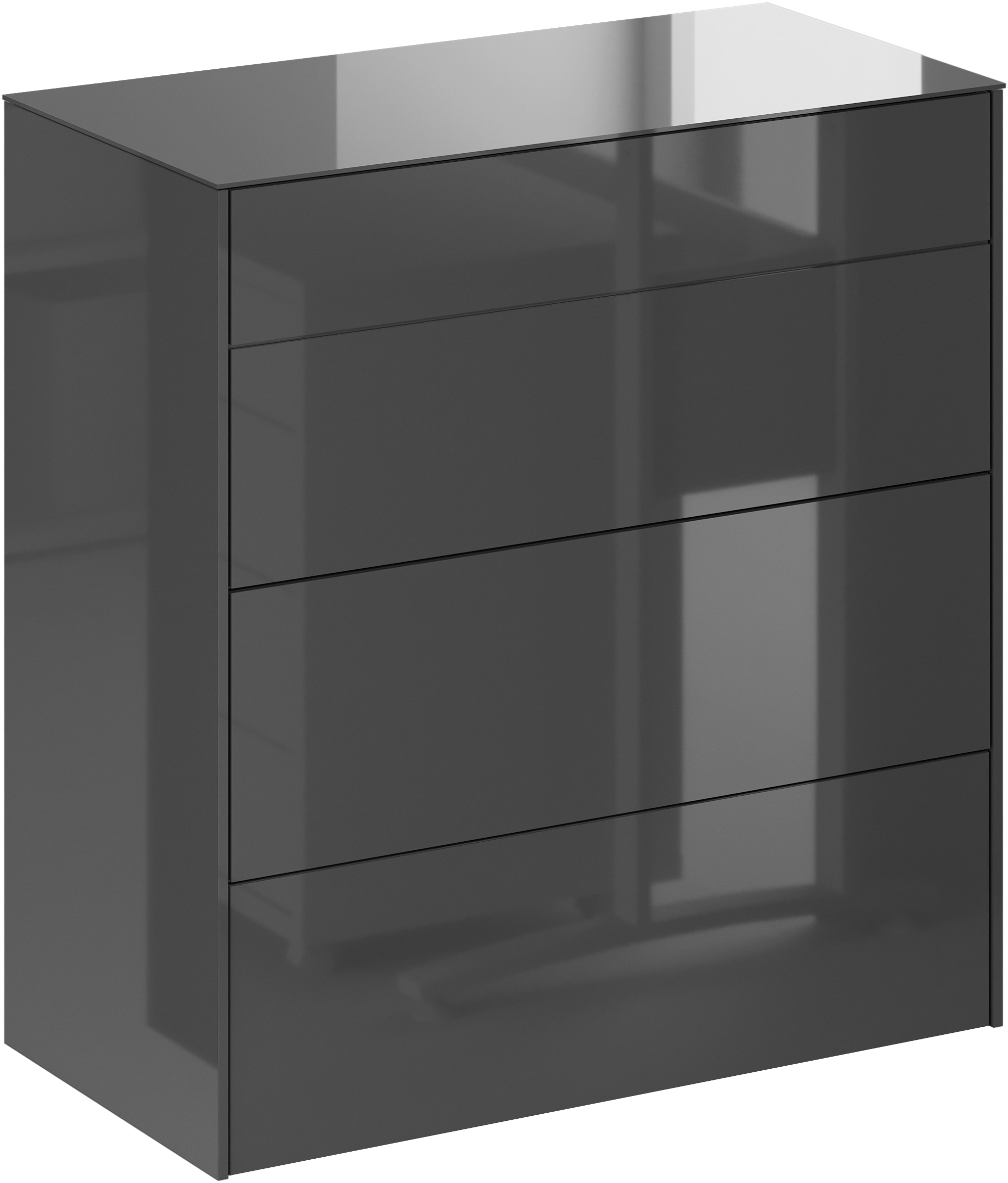 Mäusbacher Kommode Kommode BHT 82/89/42 cm, Push to open, Front+Oberplatte=Glas