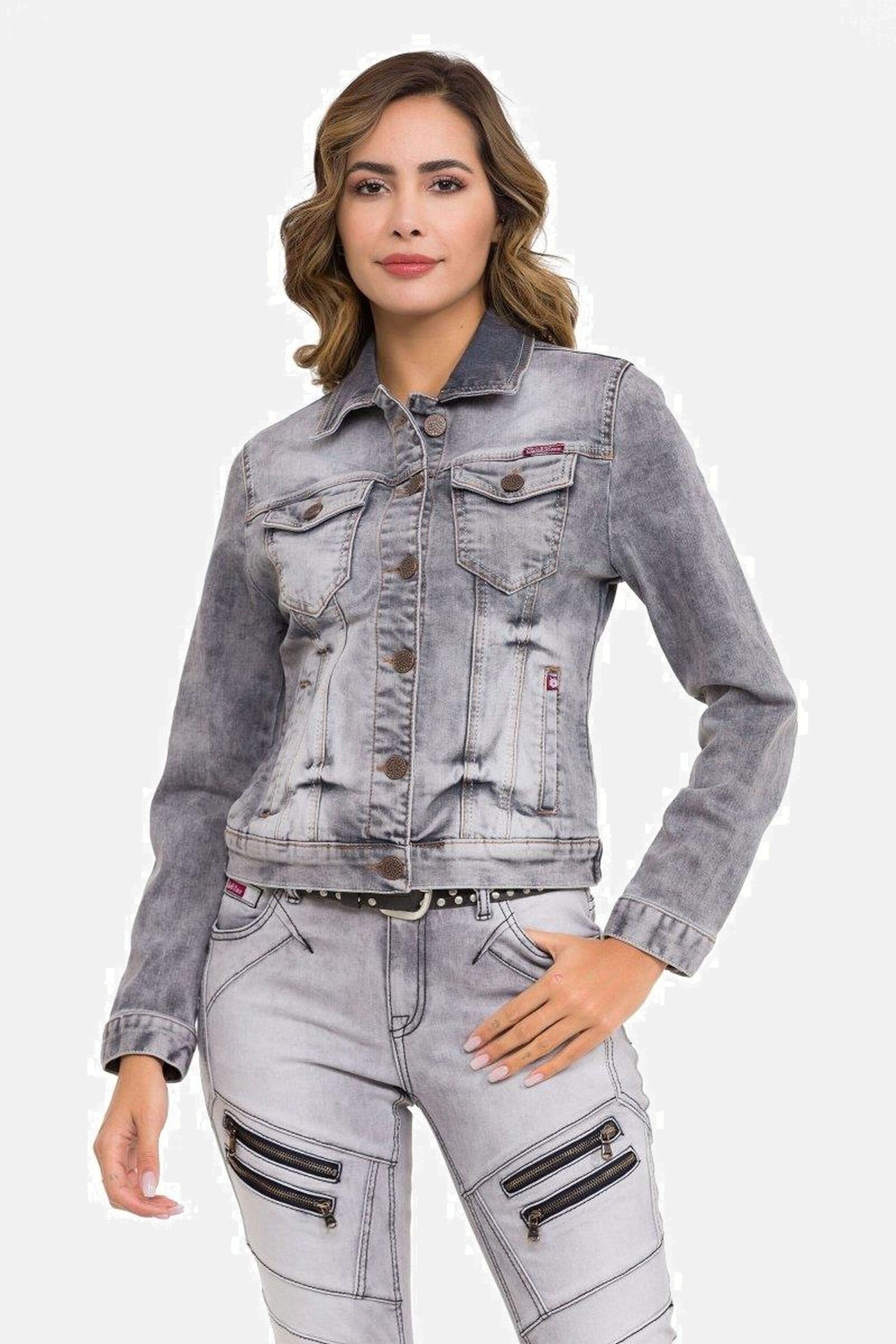 Cipo & Baxx Jeansjacke »Jeansjacke«, ohne Kapuze, Mit praktischen Brusttaschen, WJ212