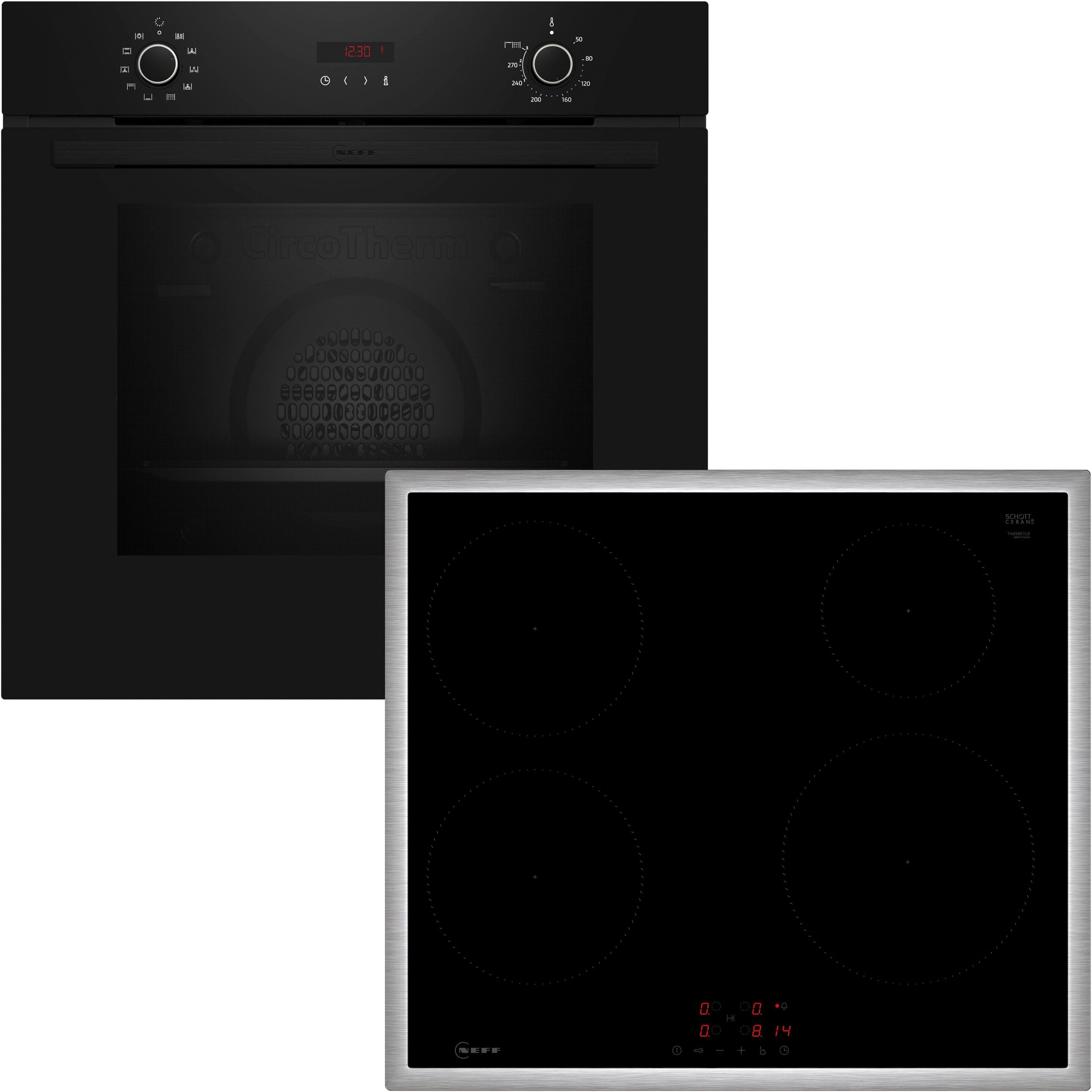 NEFF Backofen-Set "B2CCG6AK0", mit Teleskopauszug nachrüstbar, Pyrolyse-Selbstreinigung