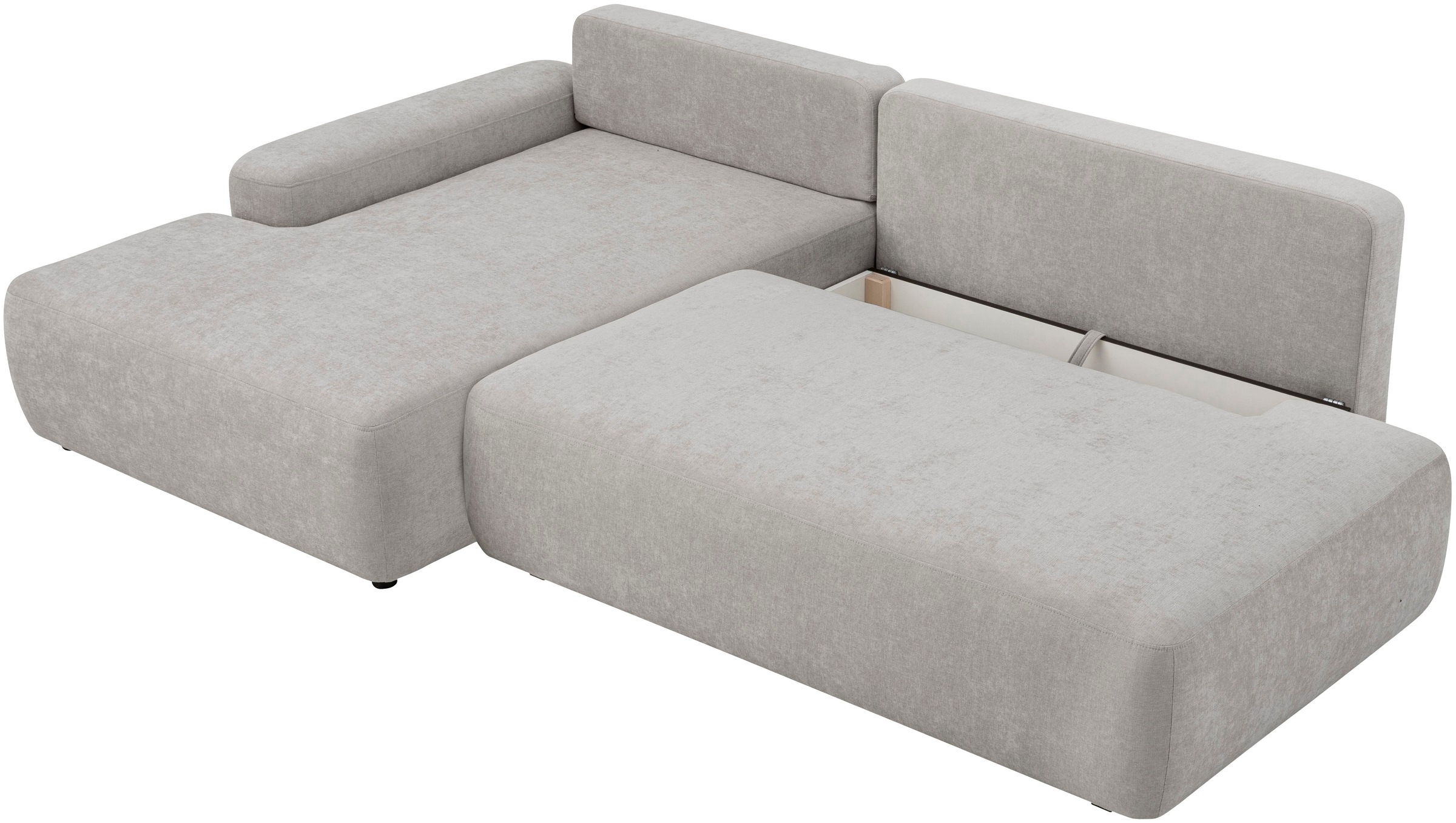 INOSIGN Ecksofa »TORGE, Schlafsofa Cord, Samtvelours u. Strukur fein, Couch in L-Form«, Schlaffunktion und Bettkasten, Liegefläche: 210x125 cm, neues Design