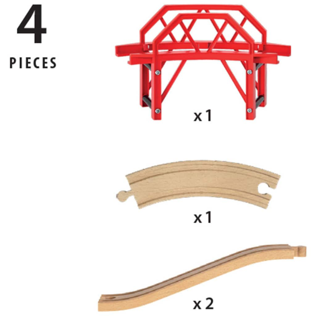 BRIO® Spielzeugeisenbahn-Brücke »BRIO® WORLD, Bahnbrücke mit Auffahrten«