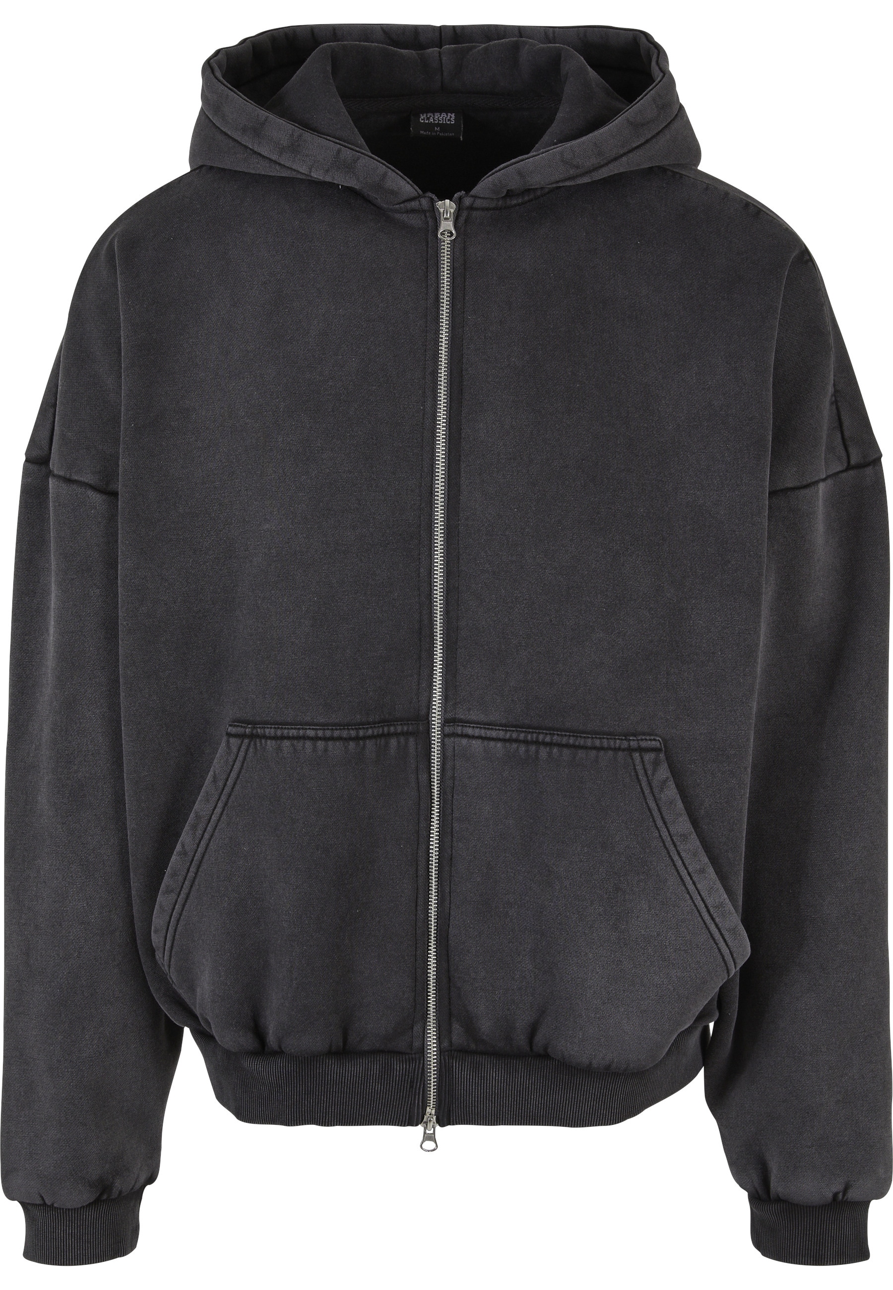 URBAN CLASSICS Neopren-Hoodie "Urban Classics Herren Heavy Stone Washed 90s Zip Hoodie" 1 Stk.