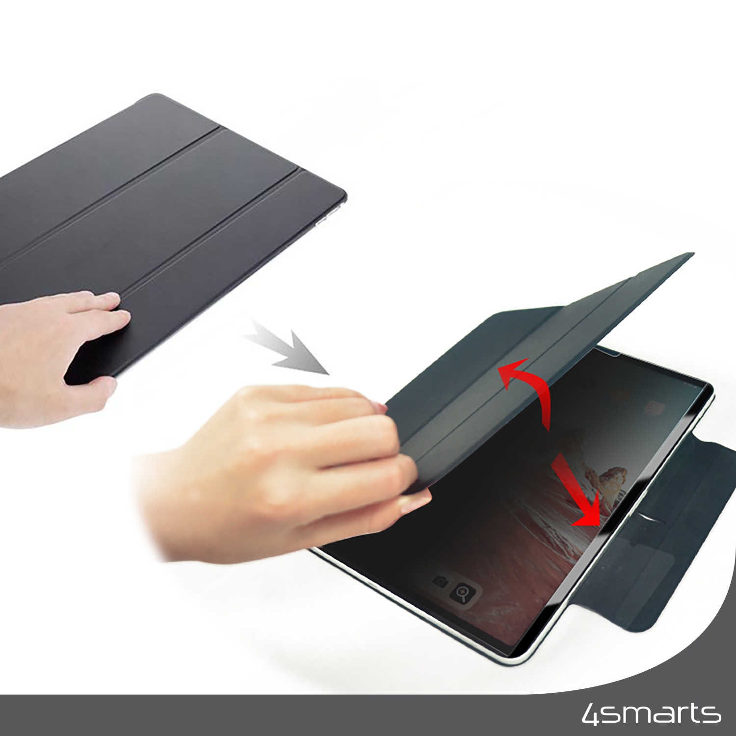 4smarts Displayschutzfolie »Magnetic Privacy Filter«, für Apple iPad Pro 11, Blickschutz Magnetbefestigung Case Friendly
