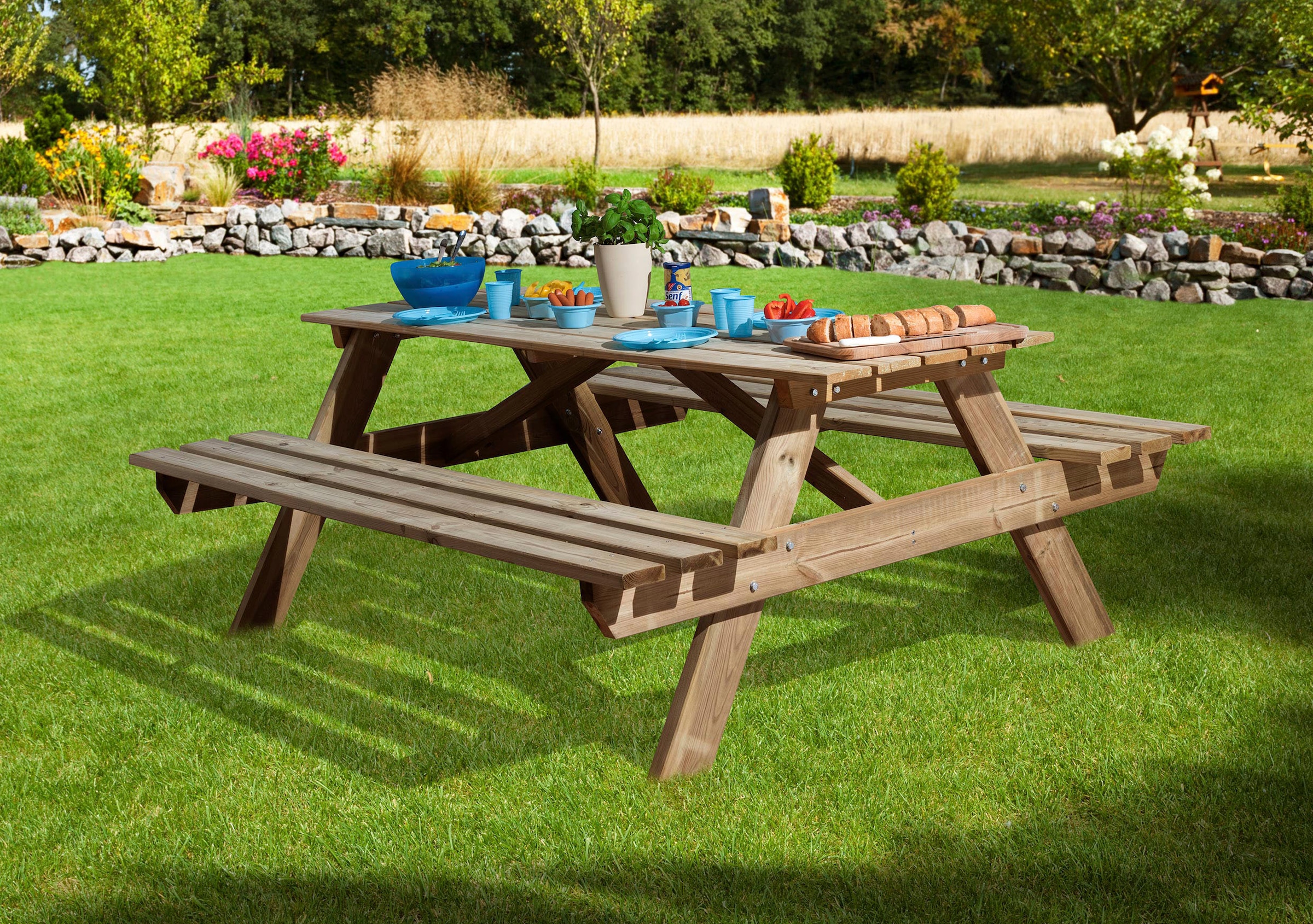 weka Garten-Essgruppe, Picknicktisch, BxT: 142x135 cm