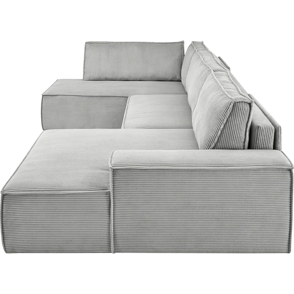 Home affaire Wohnlandschaft »SHERWOOD XXL 329 cm, U-Form, Schlafsofa,«