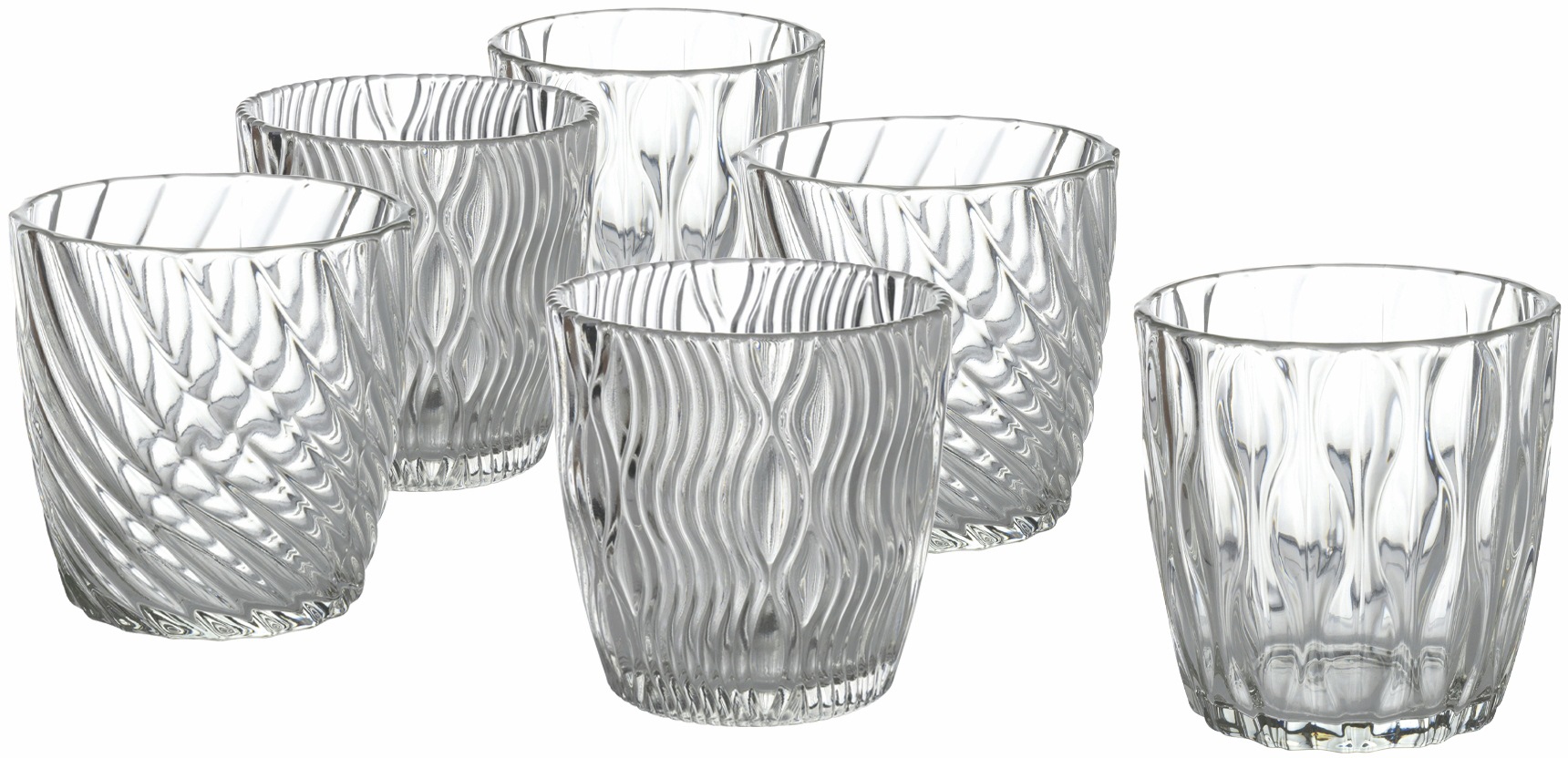 Villa d'Este Gläser-Set »Waves«, (Set, 6 tlg.), Wassergläser-Set 325 ml, 6-teilig kaufen