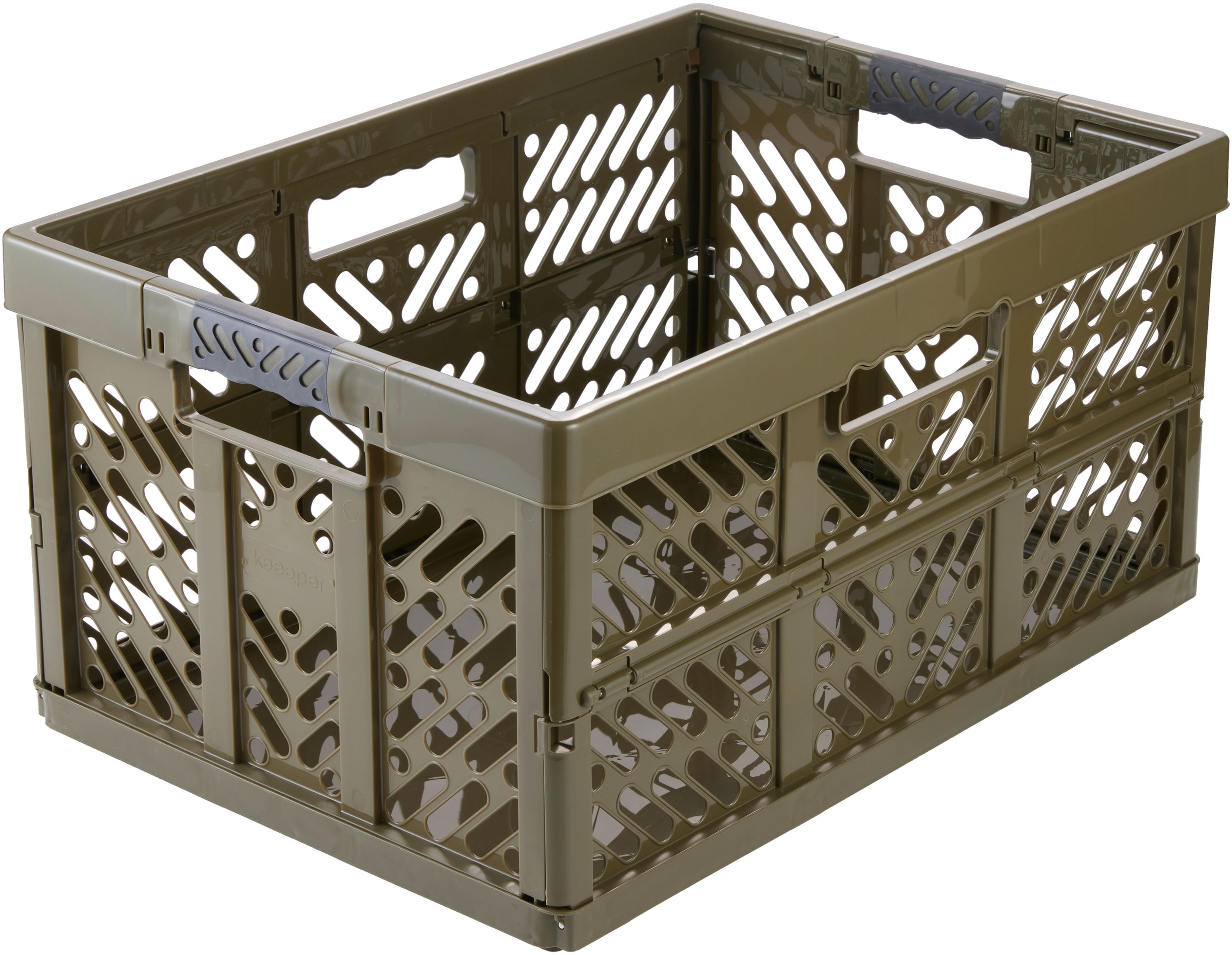 KEEEPER Klappbox "ben, Profi-Klappbox mit Soft-Touch-Griffen, 54 x 37 x 28 cm", B:54cm H:28cm T:37cm, grün, Einkaufskörbe, Soft-Touch-Griffe,