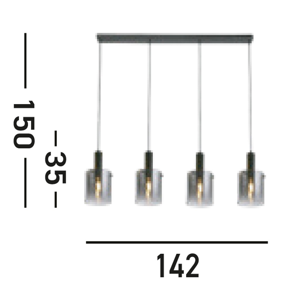 Searchlight Hängeleuchte »Hängeleuchte Sweden, 4-flammig« E27 1 Stk. Ideal für Filament-Leuchtmittel