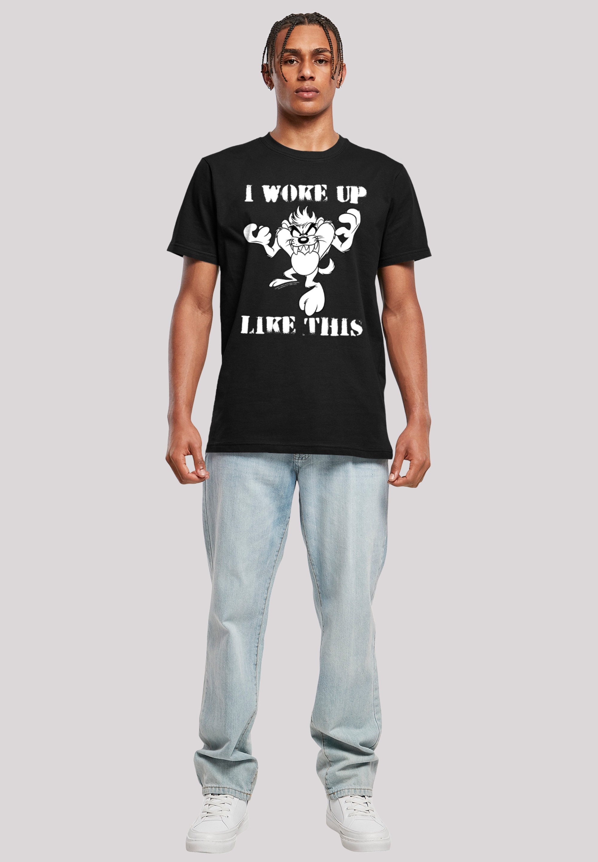 F4NT4STIC T-Shirt »Looney Tunes Taz I Woke Up Like This«, Print