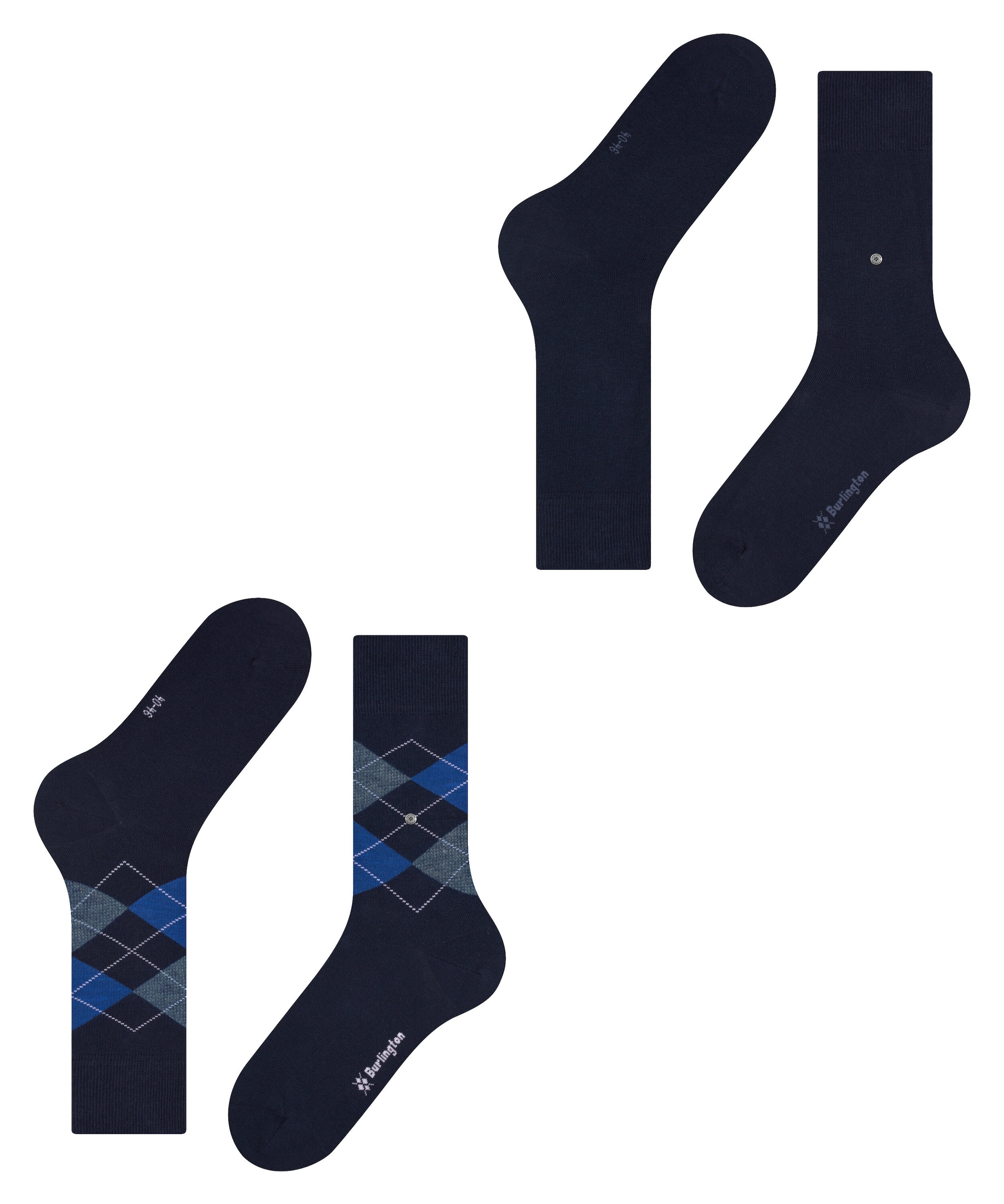 Burlington Socken »Everyday Argyle Mix« 2 Paar,  atmungsaktiv, Einheitsgröße 40-46, Argyle-Muster