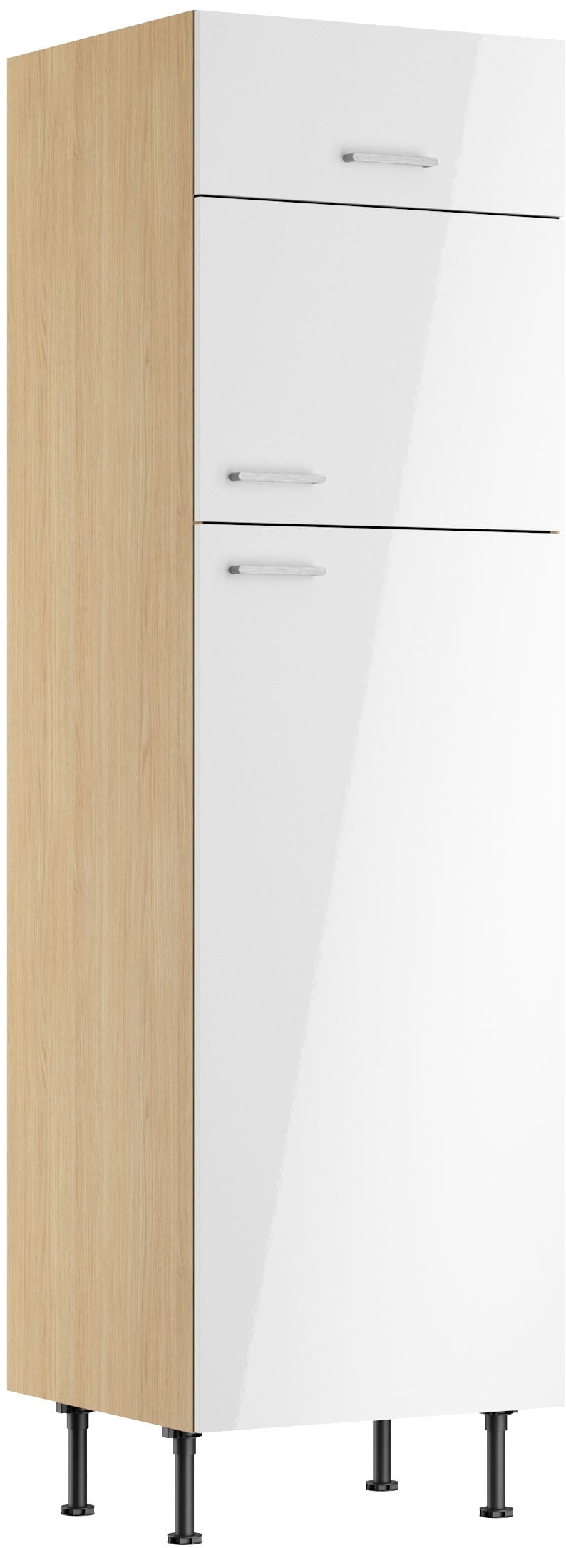 KOCHSTATION "KS-Lucy" Breite 60 cm, m. 2 Türen, 1 Klappe, Soft-Close, höhenverstellbare Füße