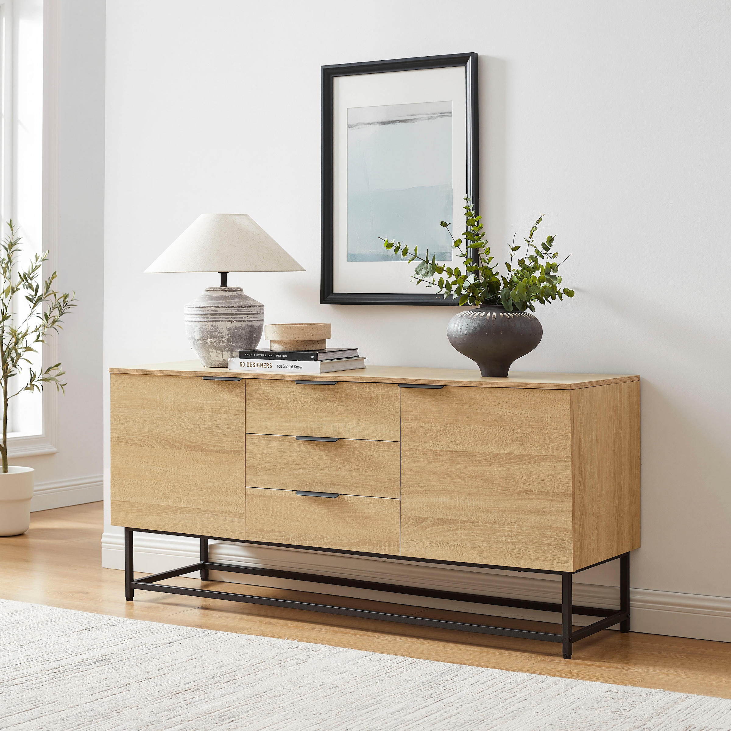 OTTO home Sideboard "Tayler", pflegeleichte Melaminoberfläche, Metallgestel günstig online kaufen
