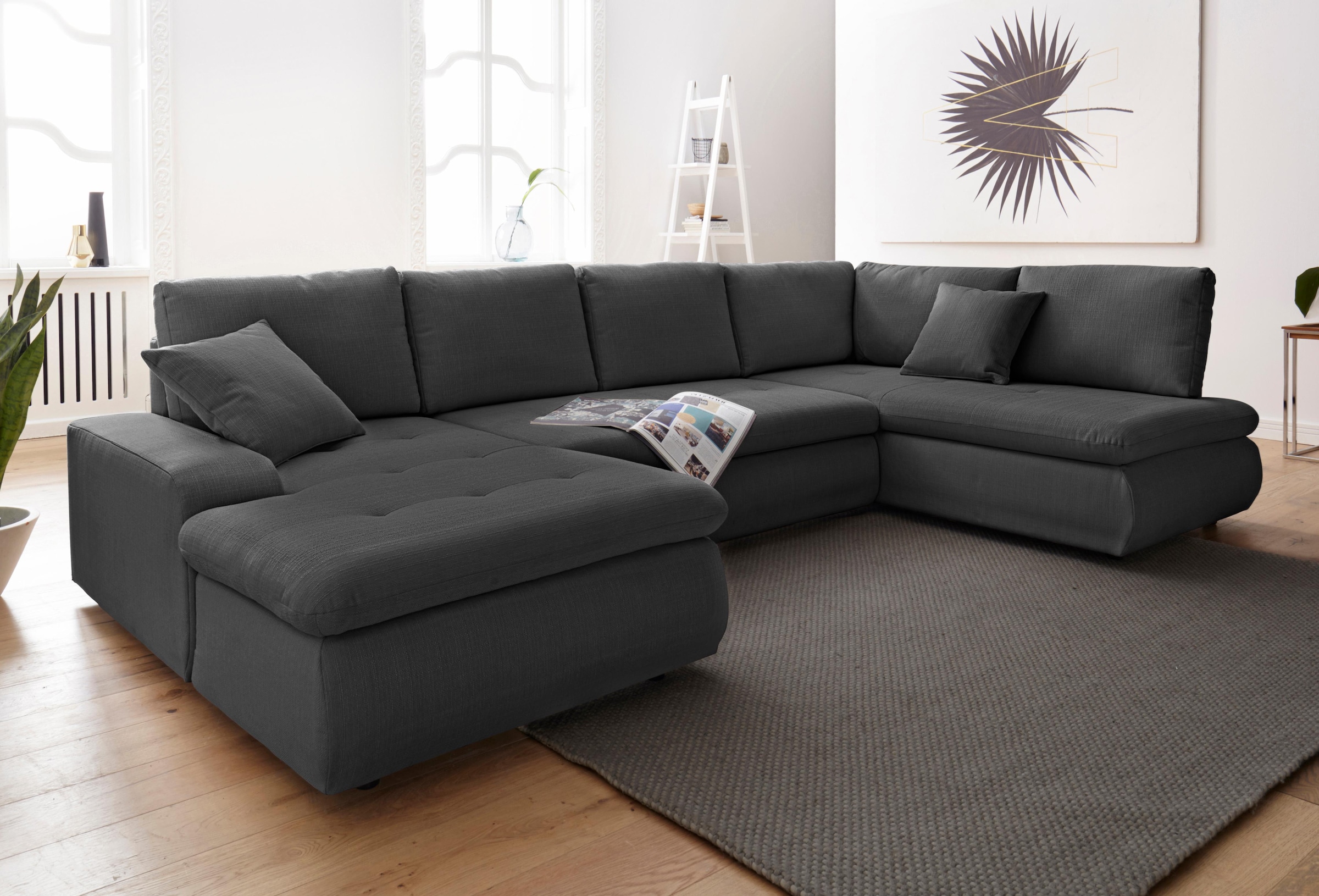 TRENDMANUFAKTUR Wohnlandschaft »Indie II, tolle Detailverarbeitung, bequem und komfortabel im Sitz«, wahlweise mit Bettfunktion, U-Form