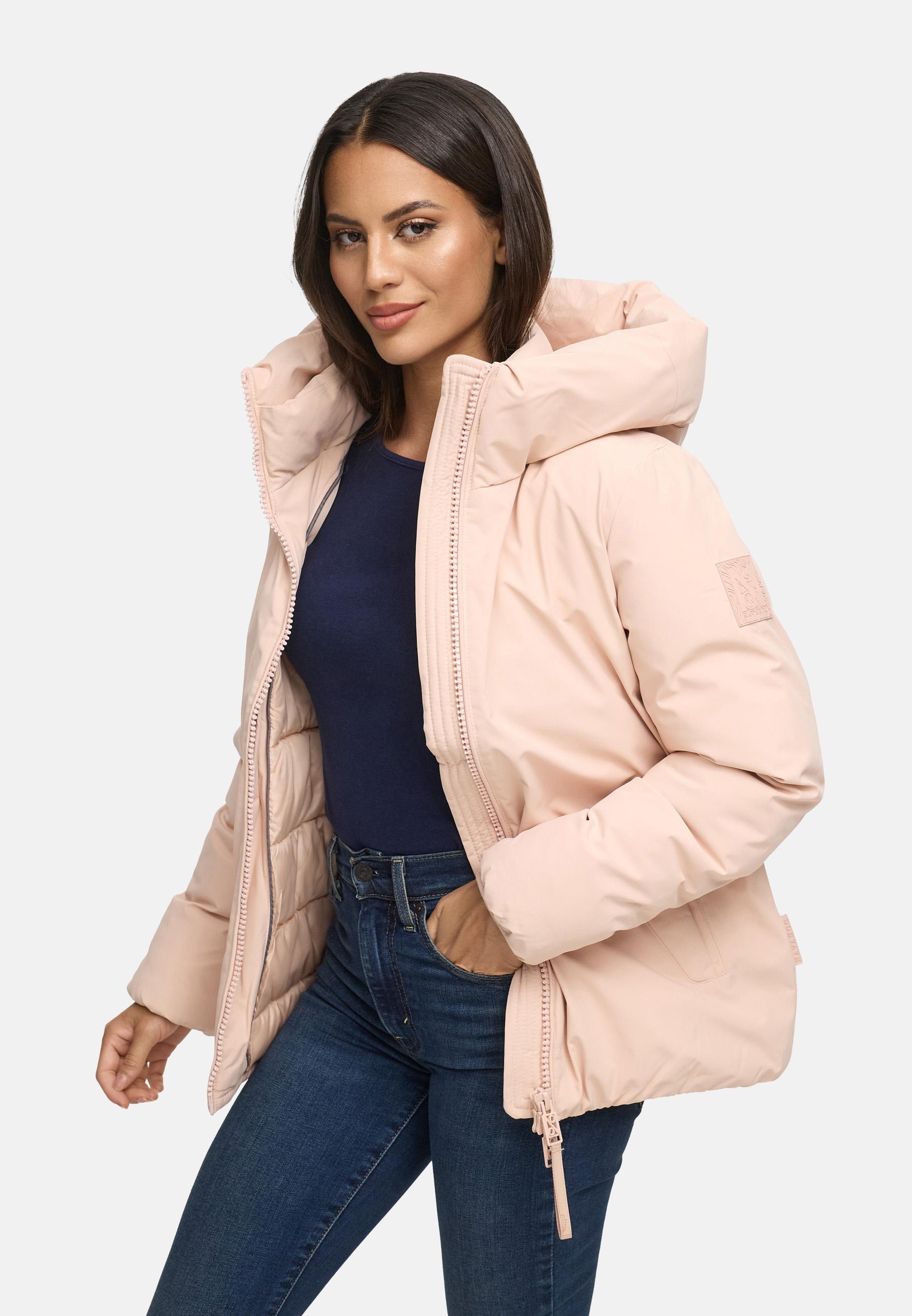 Navahoo Winterjacke »Blütenlicht 14«, mit Kapuze, Warme Damenjacke mit hohem Kragen