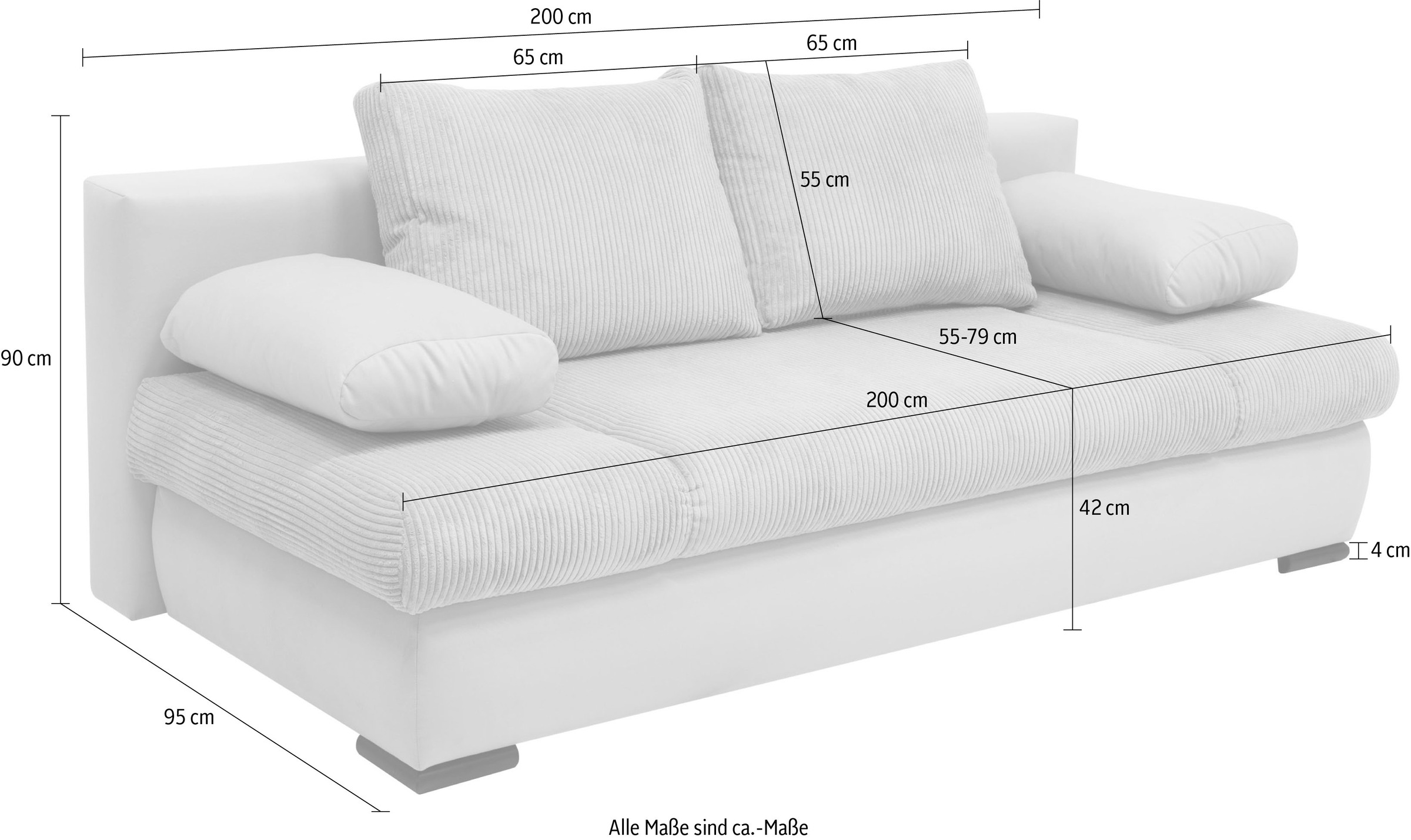 COLLECTION AB Schlafsofa »Chicago mit Bettfunktion, Schlafcouch«