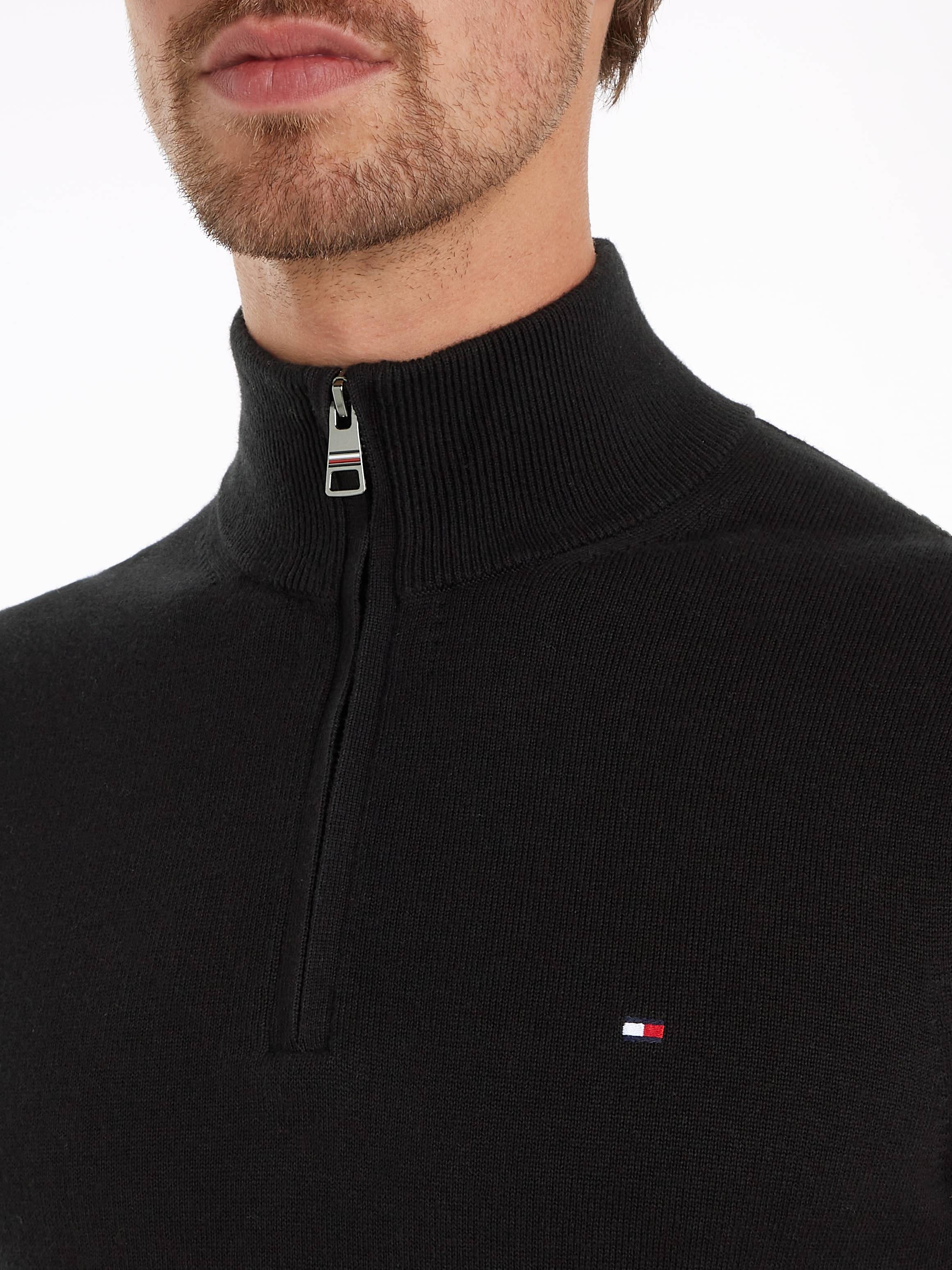 Tommy Hilfiger Troyer »PIMA ORG CTN CASHMERE ZIP MOCK«