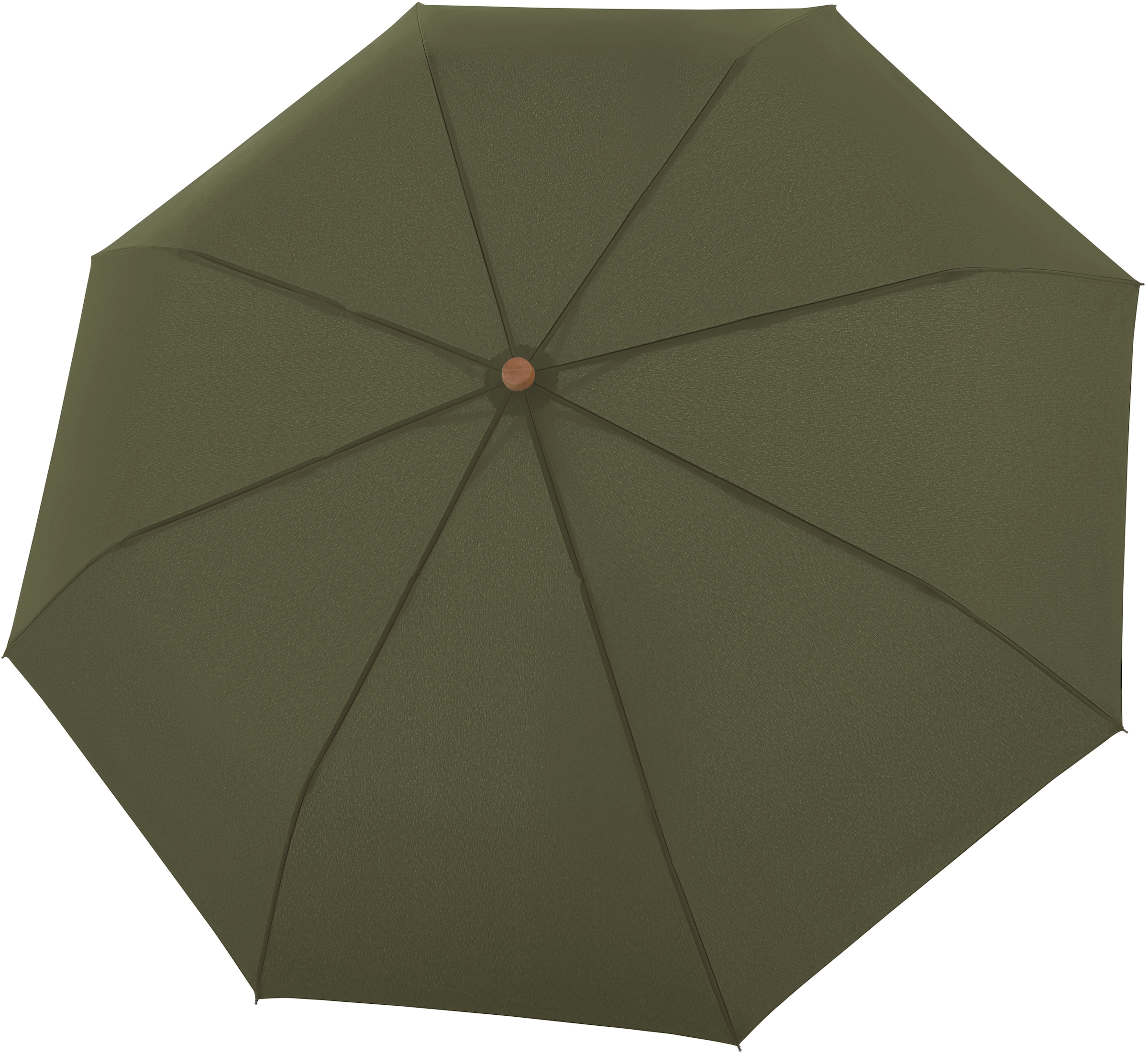 Taschenregenschirm »nature Mini, deep olive«, aus recyceltem Material mit Griff aus...