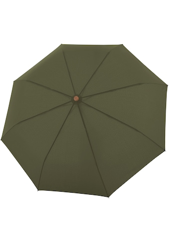 Taschenregenschirm »nature Mini, deep olive«, aus recyceltem Material mit Griff aus...