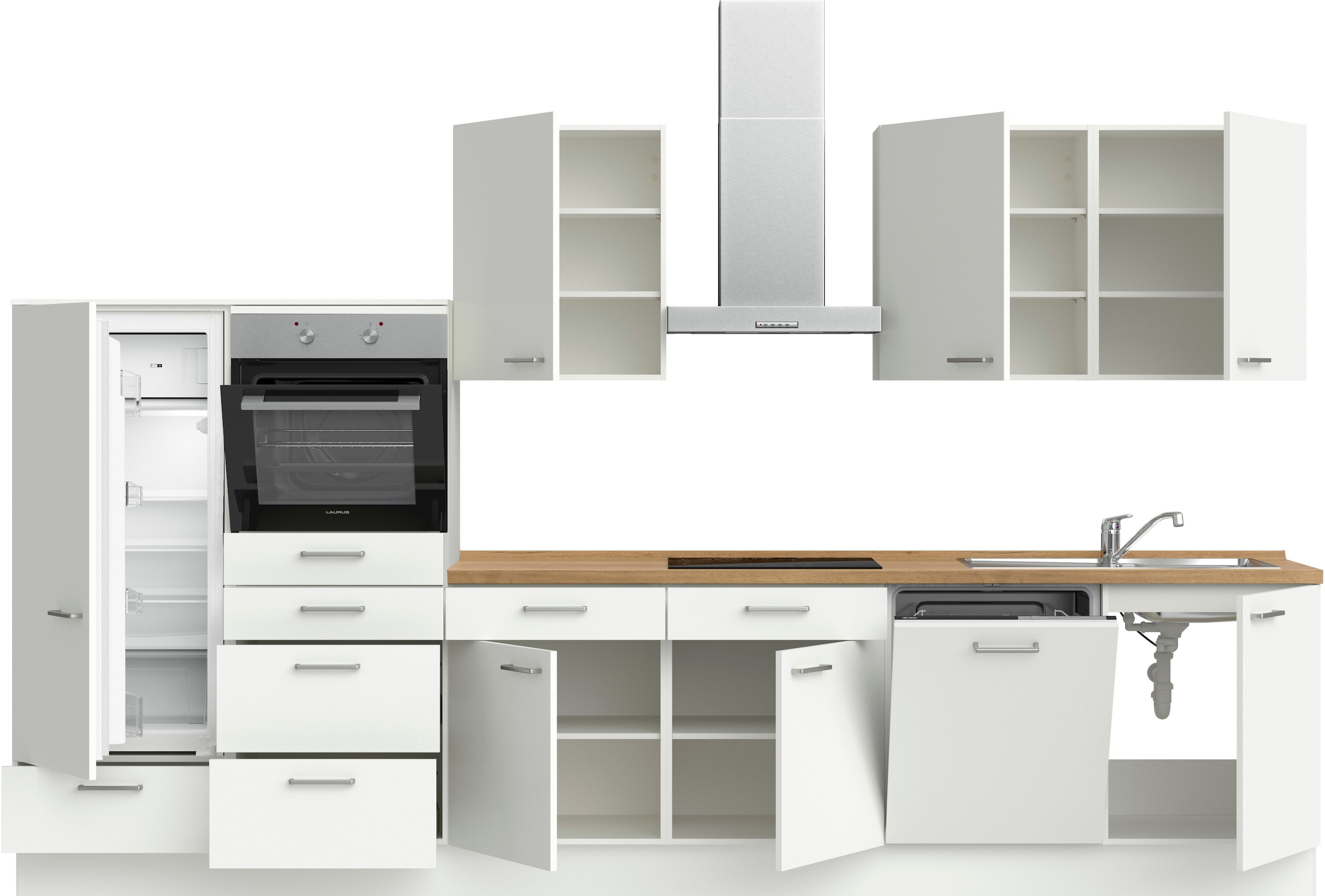 nobilia® Küchenzeile »"Touch I"«, vormontiert, Ausrichtung wählbar, Breite 360 cm, wahlw. mit E-Geräten