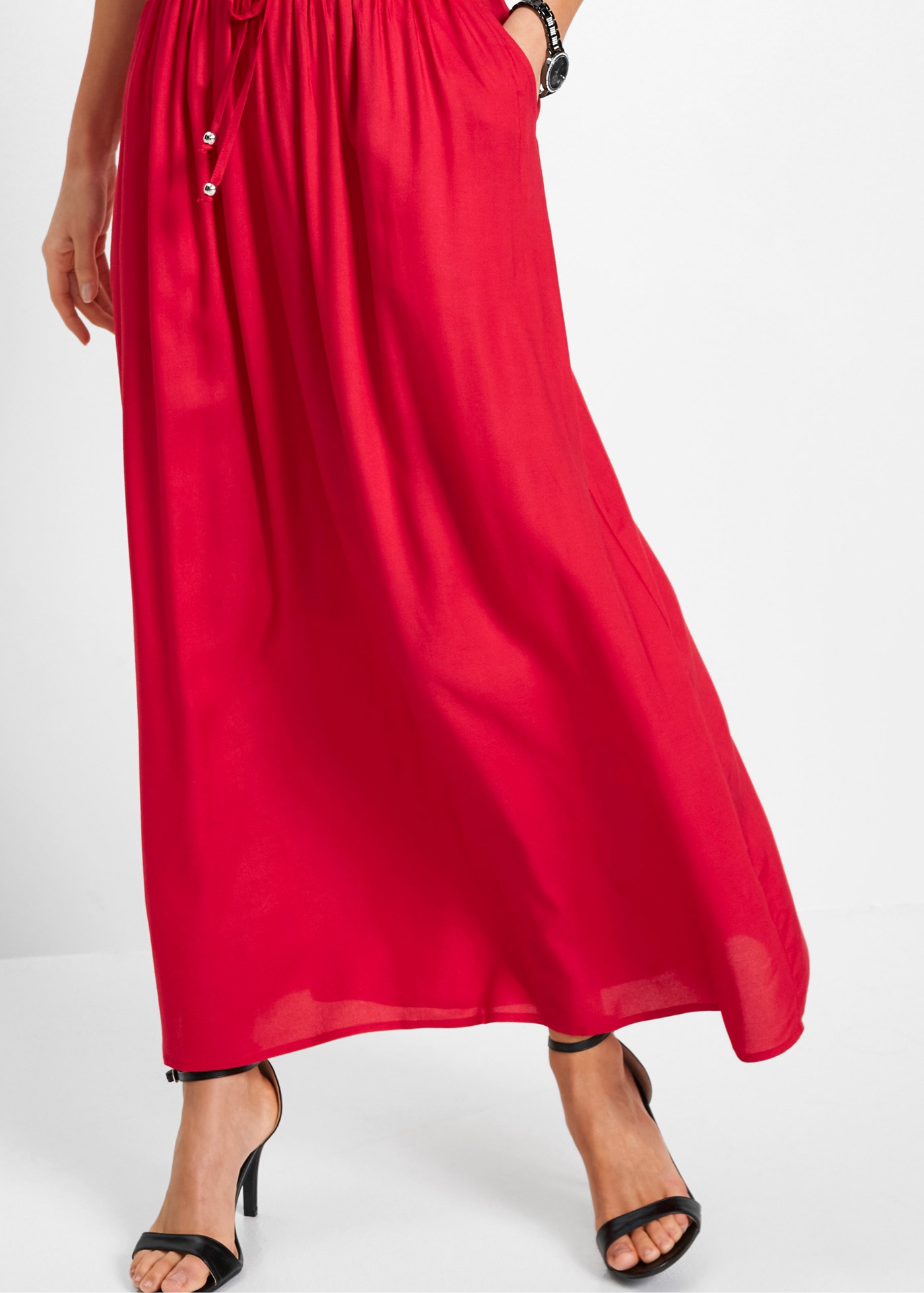 bonprix Maxirock aus Viskose, Maxilänge, lockere Passform, bedrucktes Design