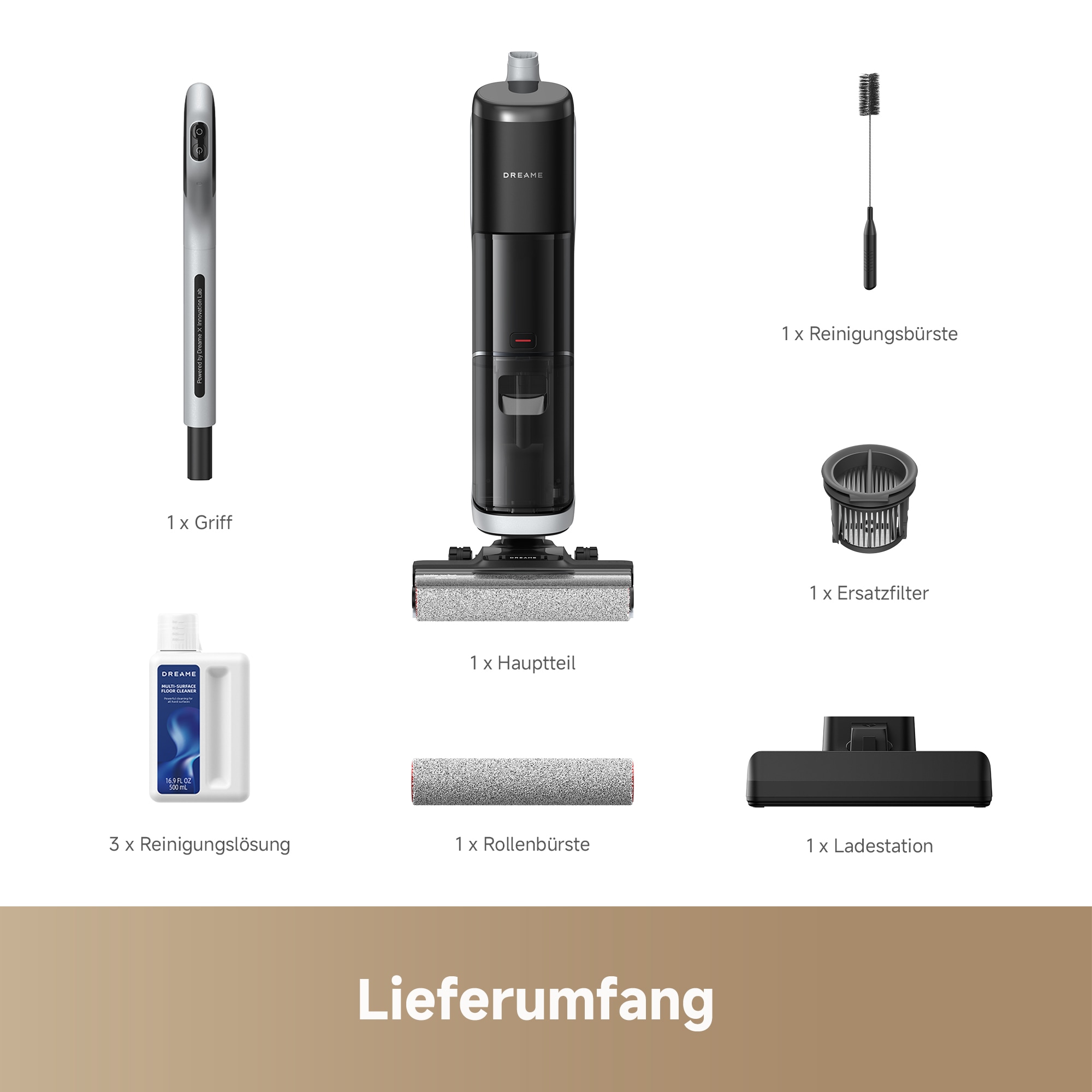 Dreame Nass-Trocken-Sauger »Dreame H14 Tangle Cut mit 18.000 Pa Saugkraft« Flexible und gründliche 180° Reinigung