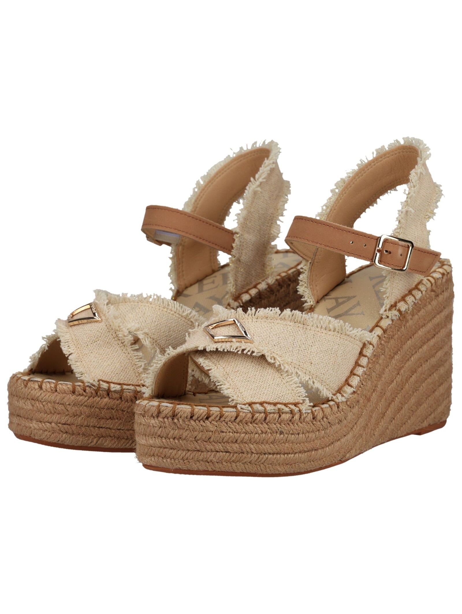 Keilsandalette REPLAY "Replay Sandalen Textil", Damen, Gr. 37, beige, Textil, Schuhe 3