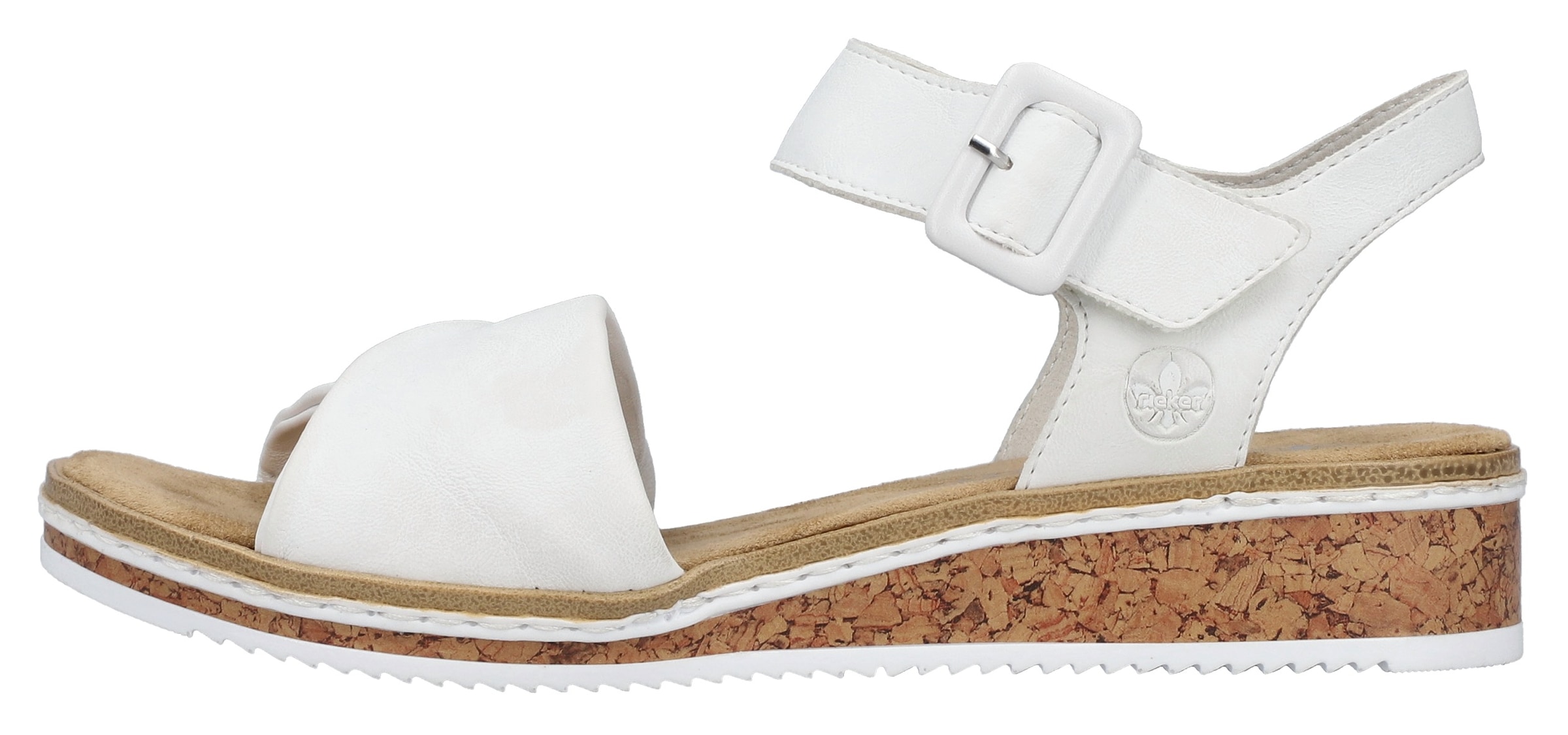Rieker Sandalette, Keilsandale, Sommerschuh, Urlaubsschuh mit Klettriemchen