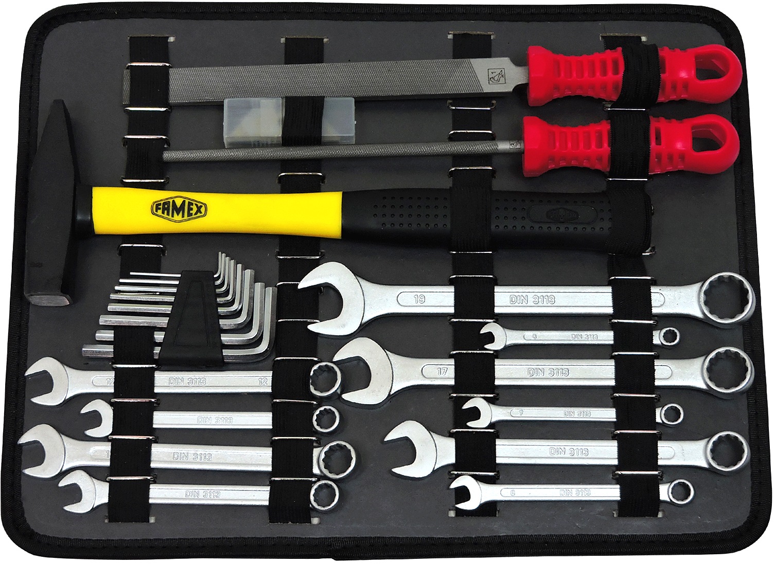 FAMEX Werkzeugset »744-98«, abschließbar, viel Platz für weitere Werkzeuge